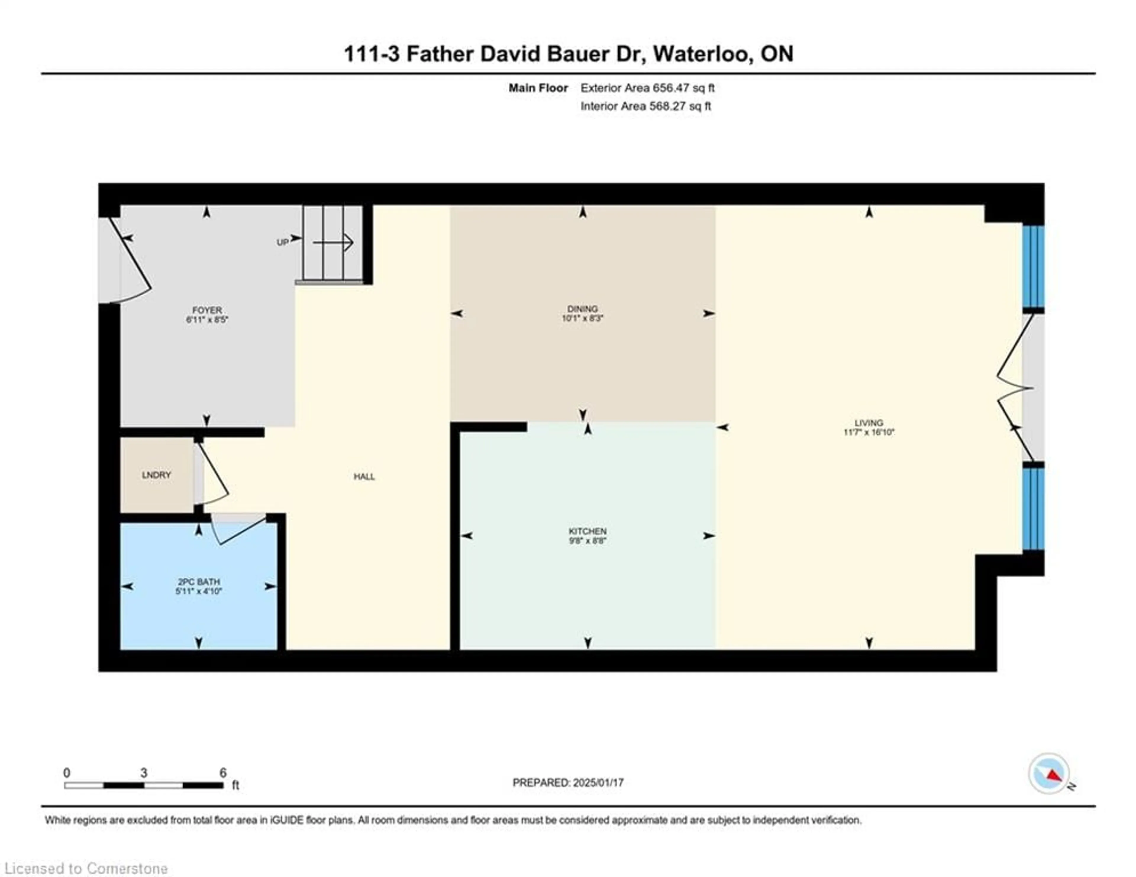 Floor plan for 3 Father David Bauer Dr #111, Waterloo Ontario N2L 6M1