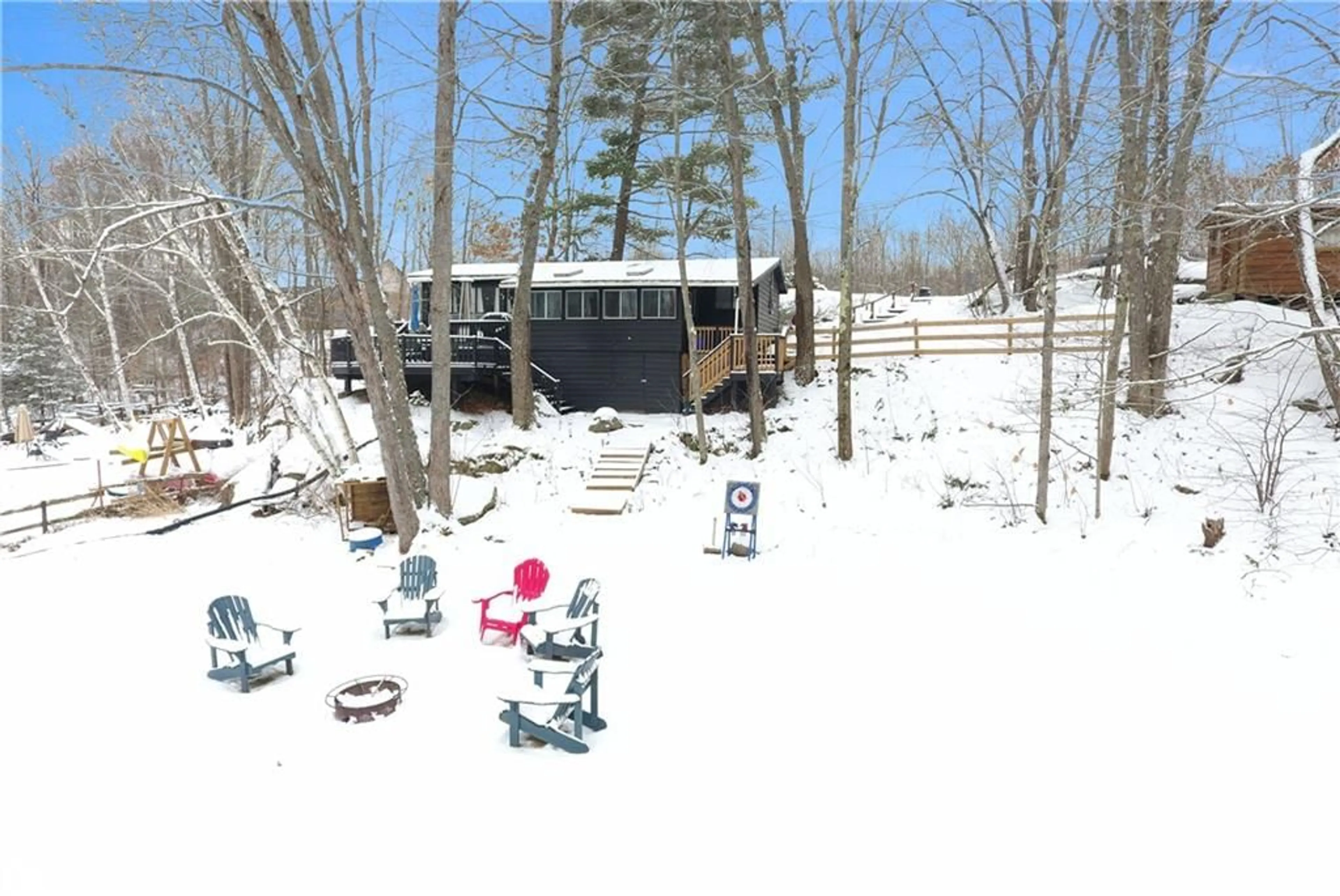 A pic from outside/outdoor area/front of a property/back of a property/a pic from drone, forest/trees view for 2335 Lakeside Rd Rd, Lakefield Ontario K0L 2H0