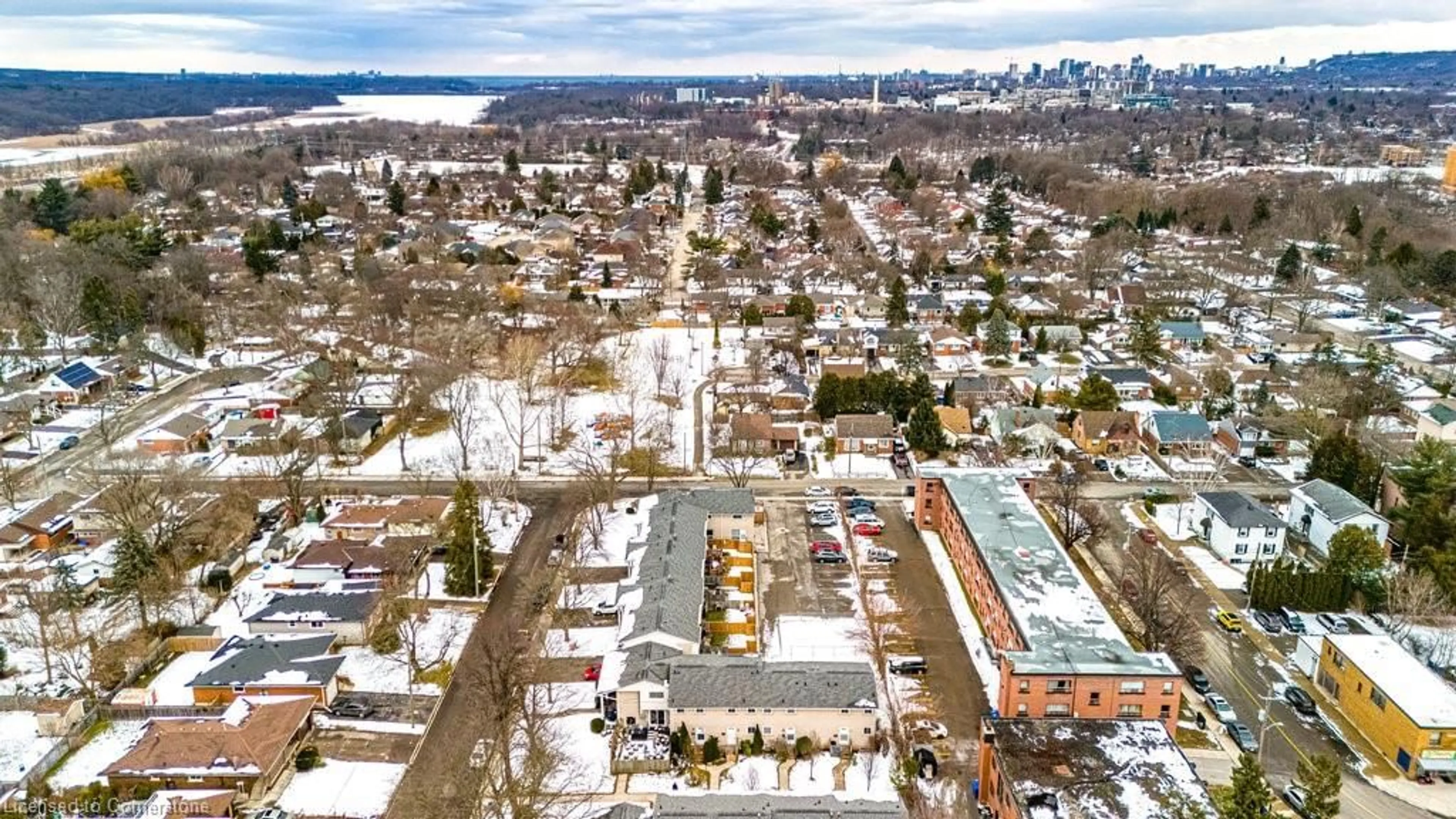 A pic from outside/outdoor area/front of a property/back of a property/a pic from drone, street for 11 Colmar Pl #12, Hamilton Ontario L9H 4L1