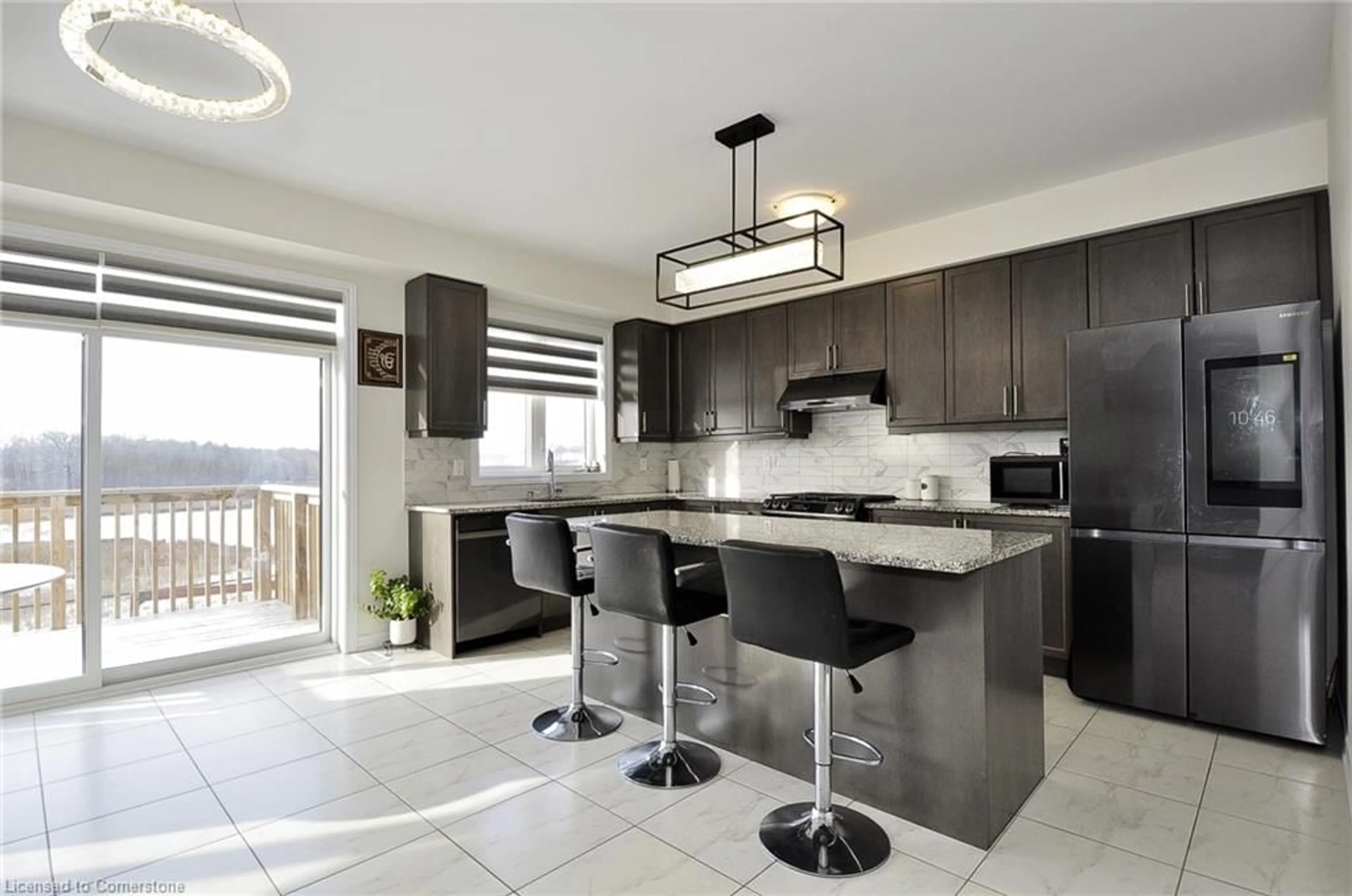 Contemporary kitchen, ceramic/tile floor for 15 Bee Cres, Brantford Ontario N3T 0V7