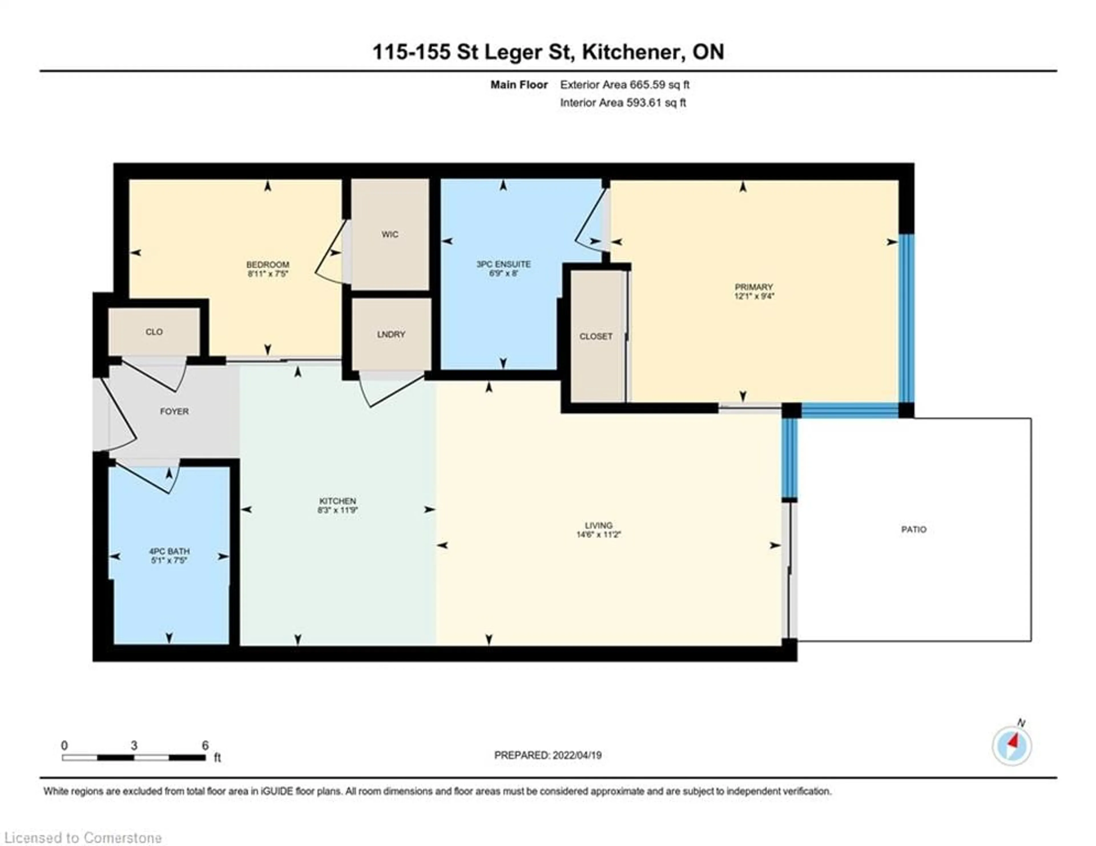 Floor plan for 155 St Leger St #115, Kitchener Ontario N2H 0B9