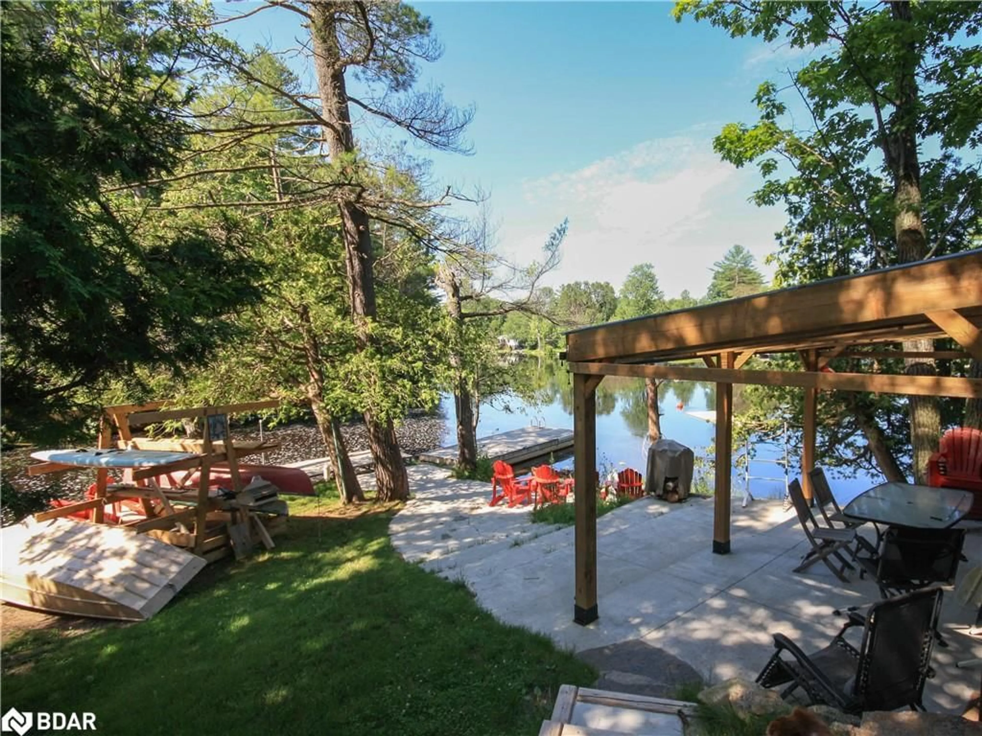 Patio, water/lake/river/ocean view for 8098 Laidlaw Ave, Washago Ontario L0K 2B0