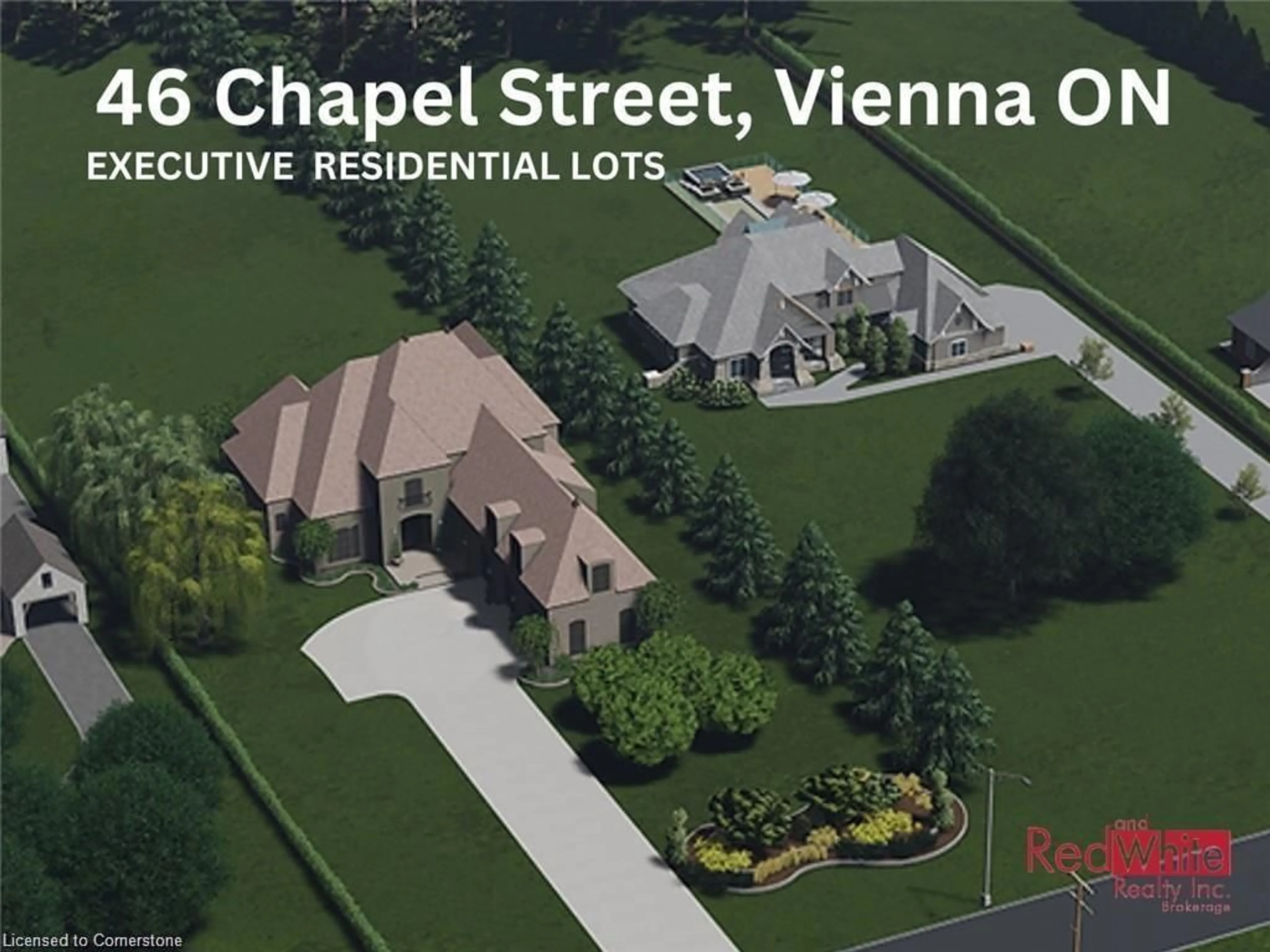 A pic from outside/outdoor area/front of a property/back of a property/a pic from drone, street for LOT 4 - 46 Chapel St, Vienna Ontario N0J 1Z0