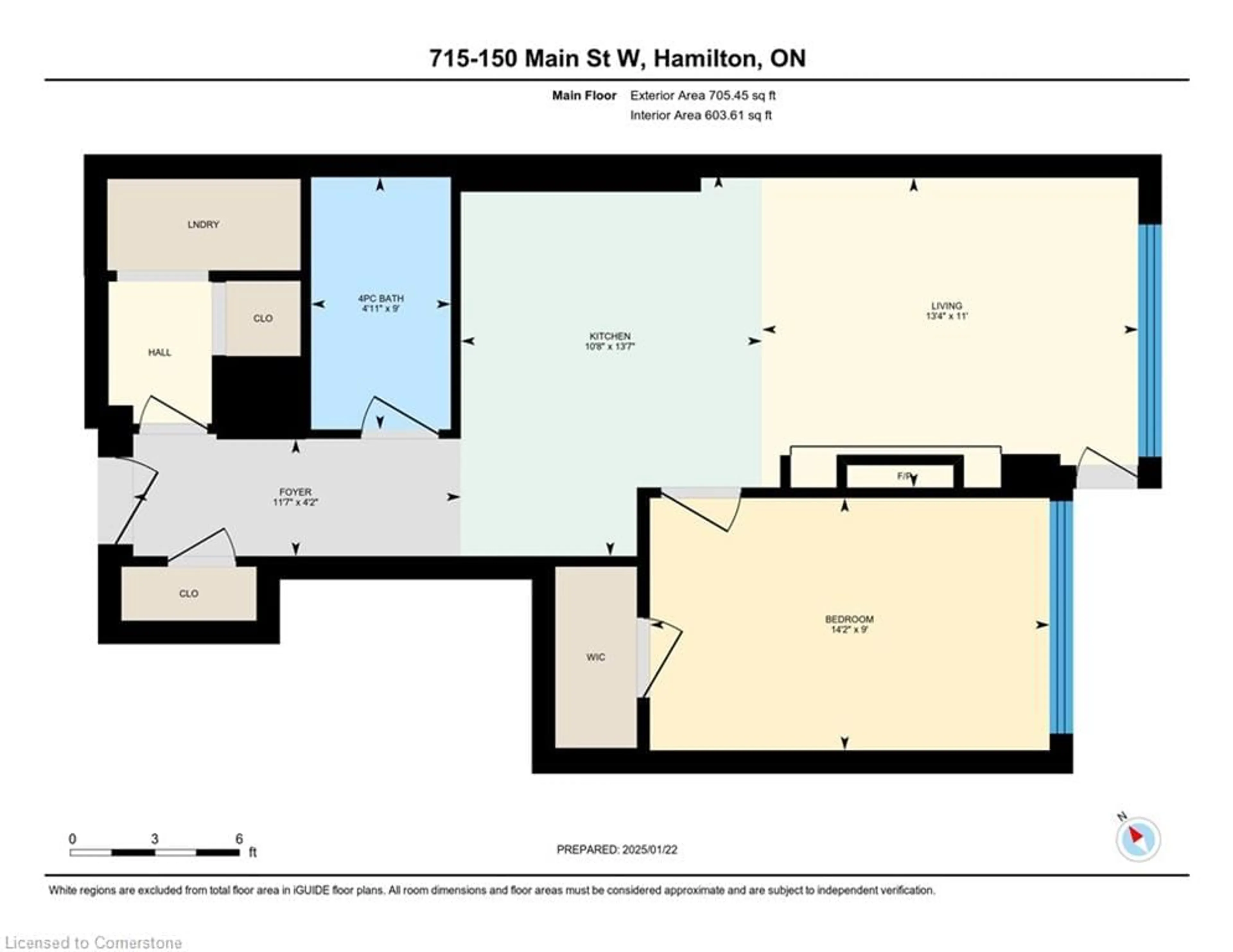 Floor plan for 150 Main Street West St #715, Hamilton Ontario L8P 1H8