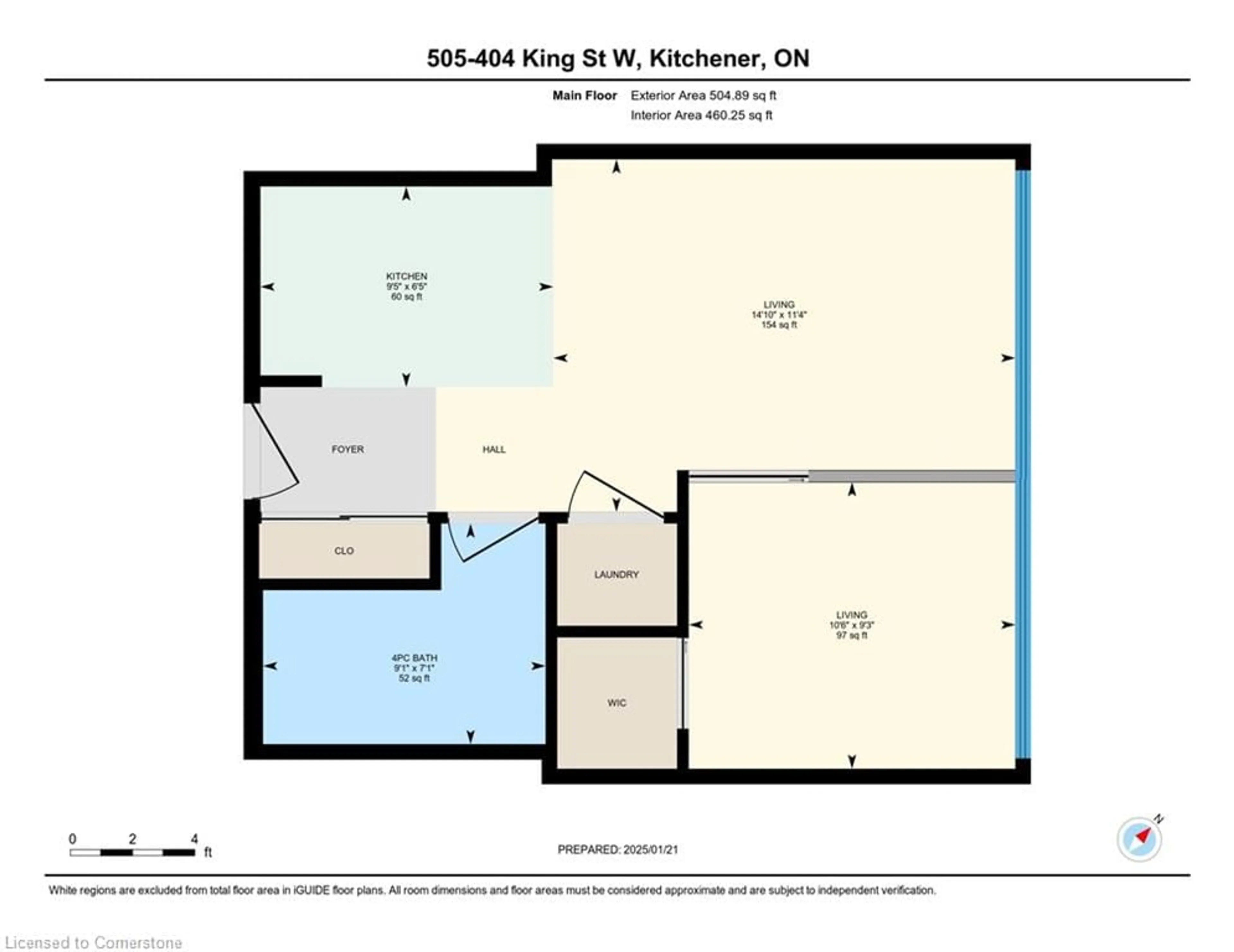 Floor plan for 404 King St #505, Kitchener Ontario N2G 2L5