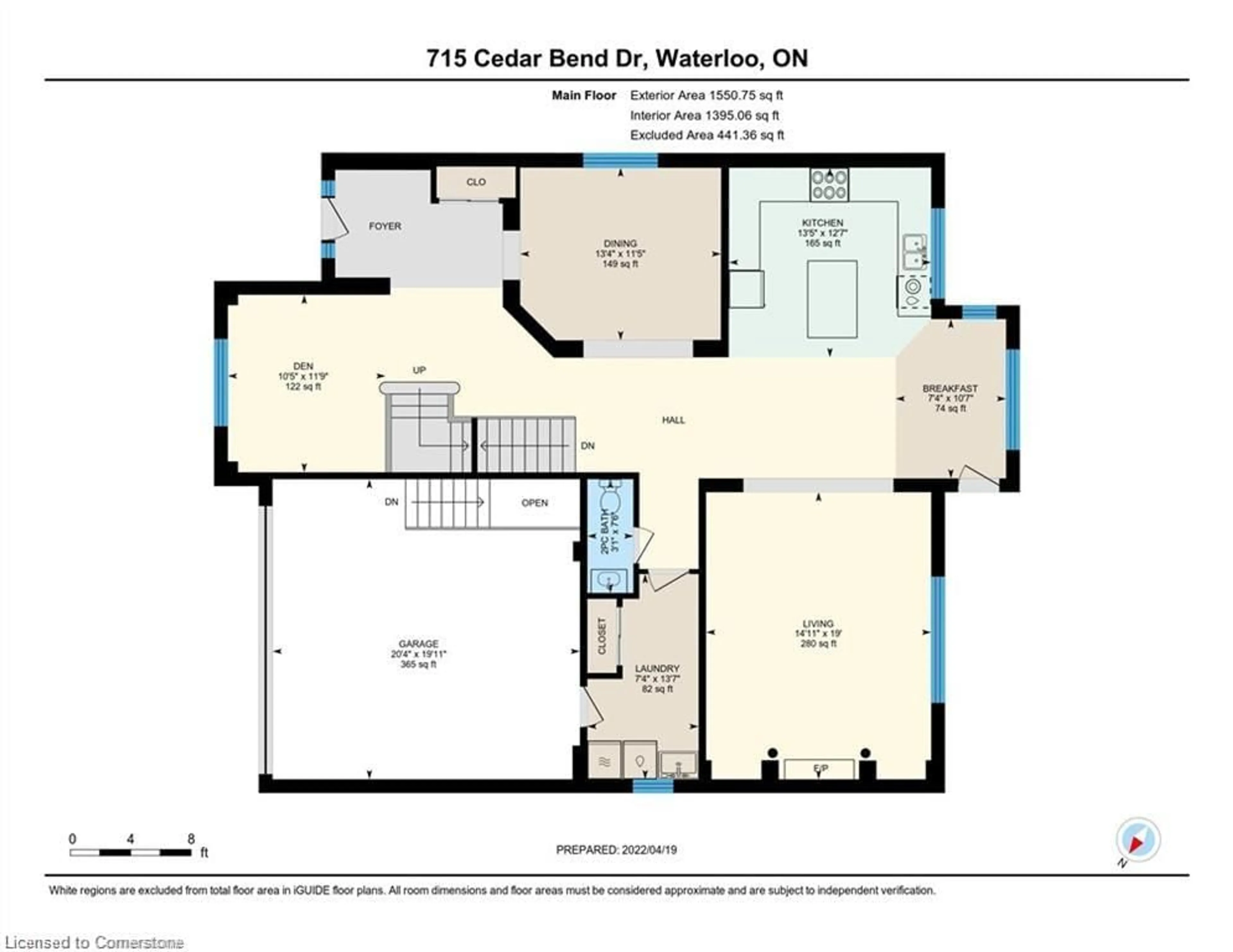 Floor plan for 715 Cedar Bend Dr, Waterloo Ontario N2V 2R2