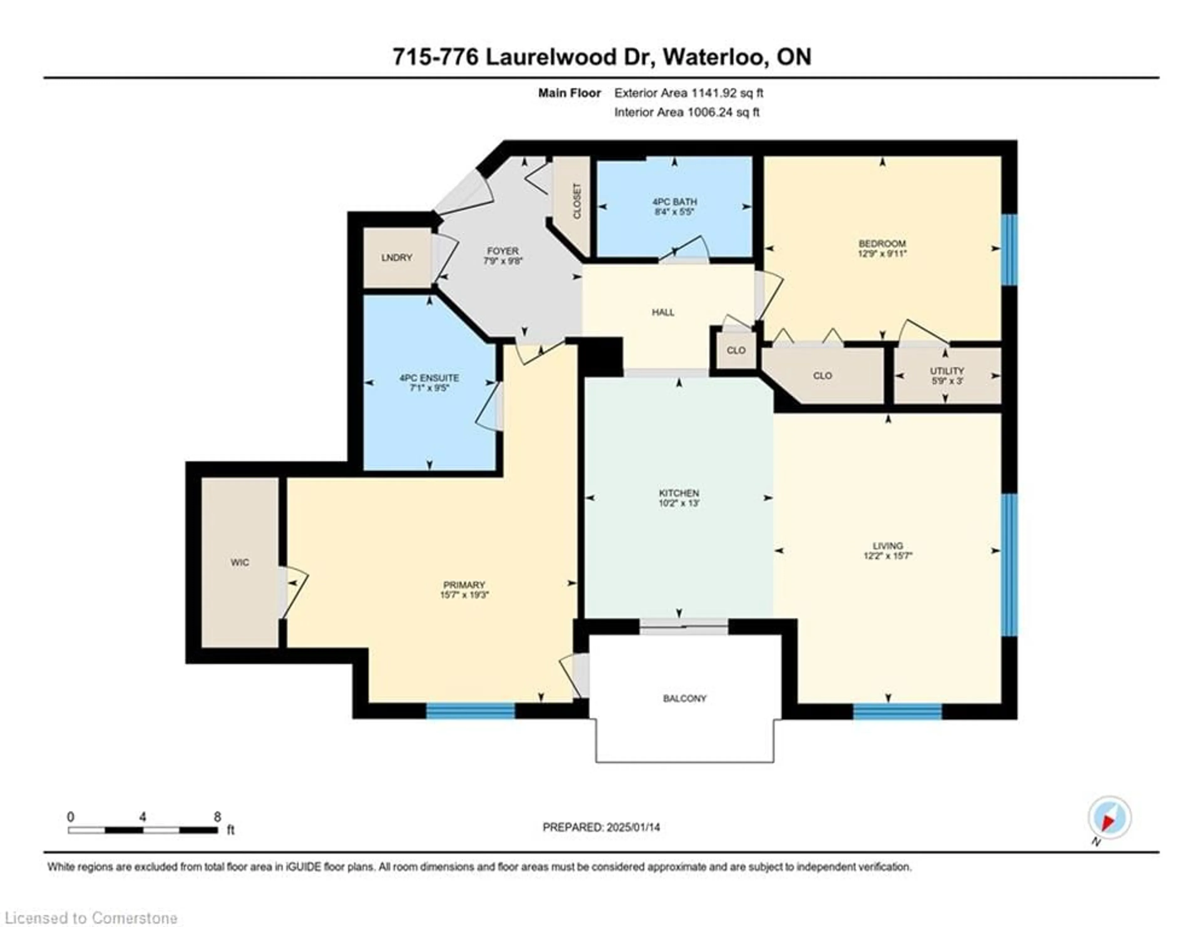 Floor plan for 776 Laurelwood Dr #715, Waterloo Ontario N2V 0A8