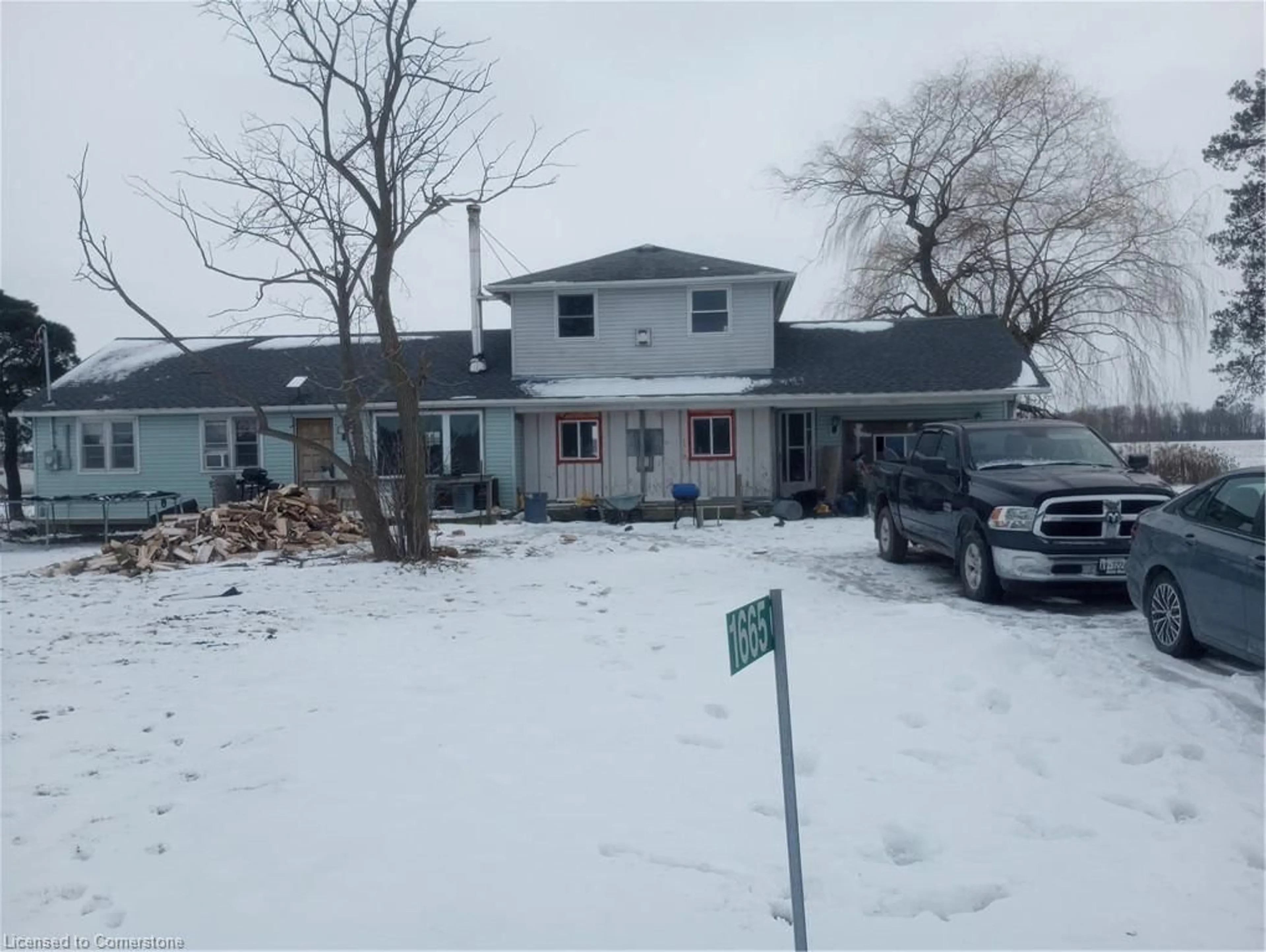 A pic from outside/outdoor area/front of a property/back of a property/a pic from drone, street for 1665 Burman Line, Wilkesport Ontario N0P 2R0