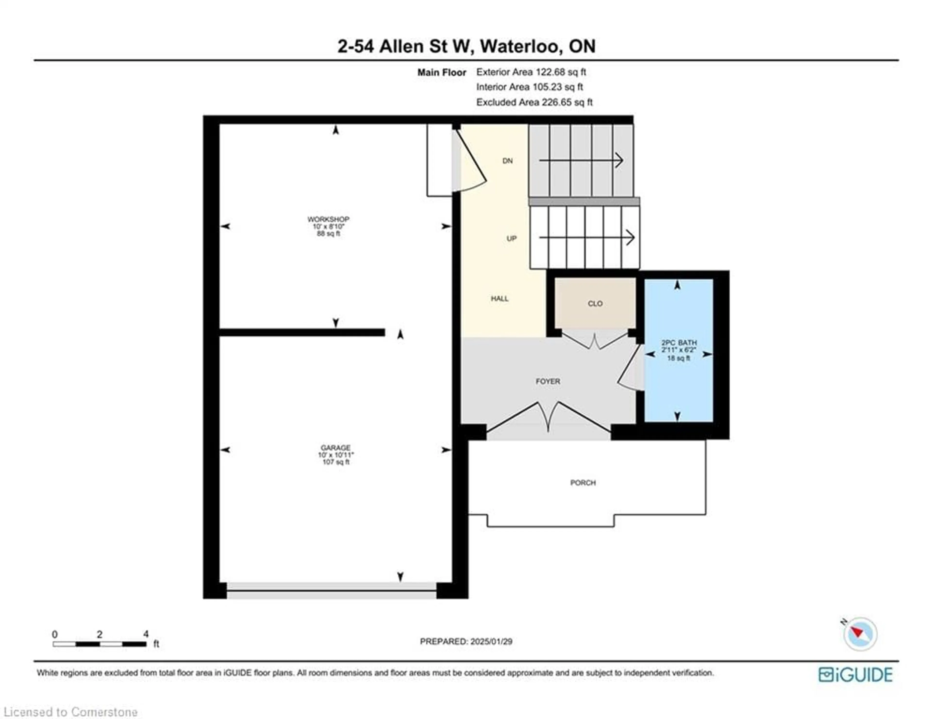 Floor plan for 54 Allen St #2, Waterloo Ontario N2L 6H4