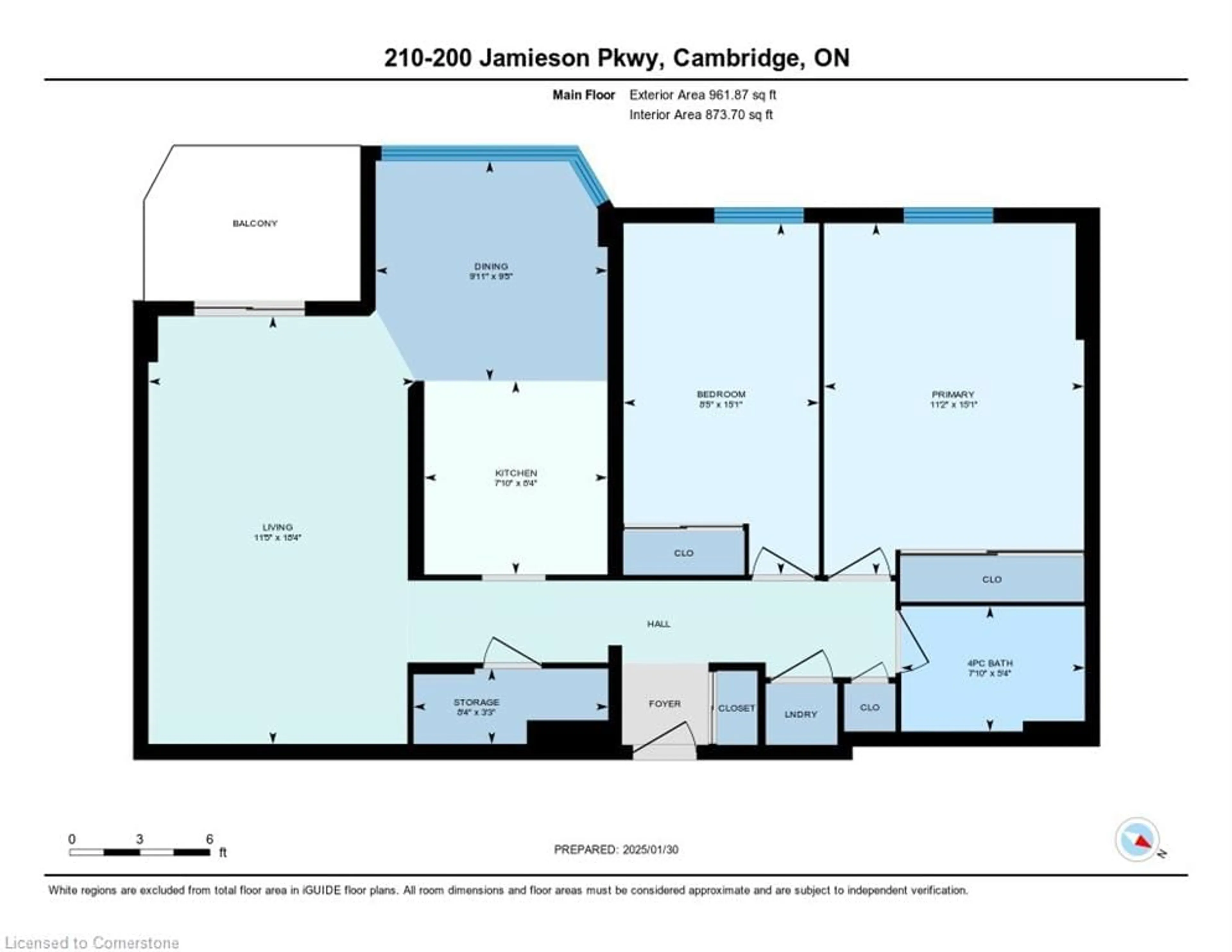 Floor plan for 200 Jamieson Pky #210, Cambridge Ontario N3C 4B5