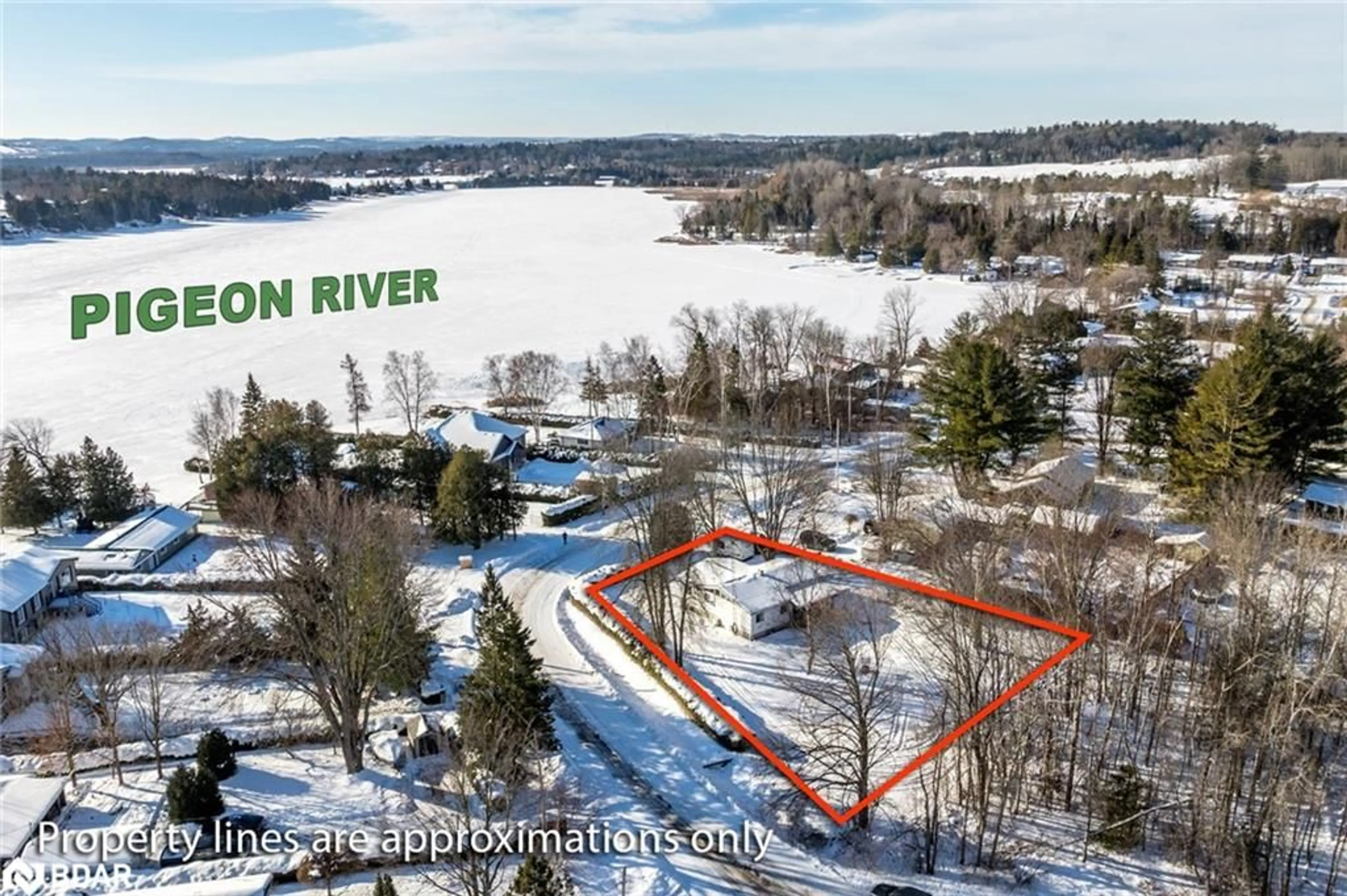 A pic from outside/outdoor area/front of a property/back of a property/a pic from drone, water/lake/river/ocean view for 11 Kenver St, Omemee Ontario K0L 2W0