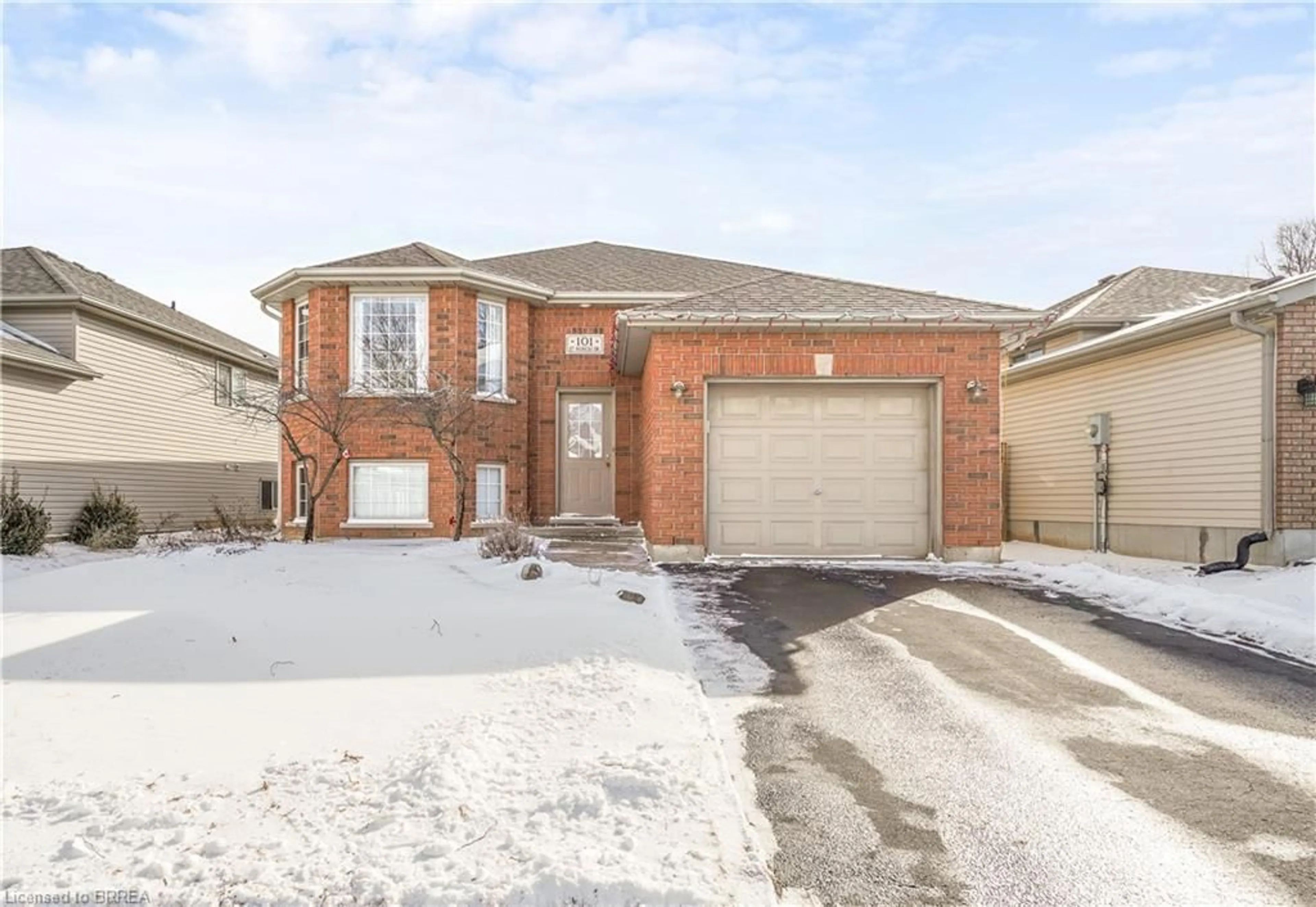 Home with brick exterior material, street for 101 St Patricks Dr, Brantford Ontario N3T 6M6