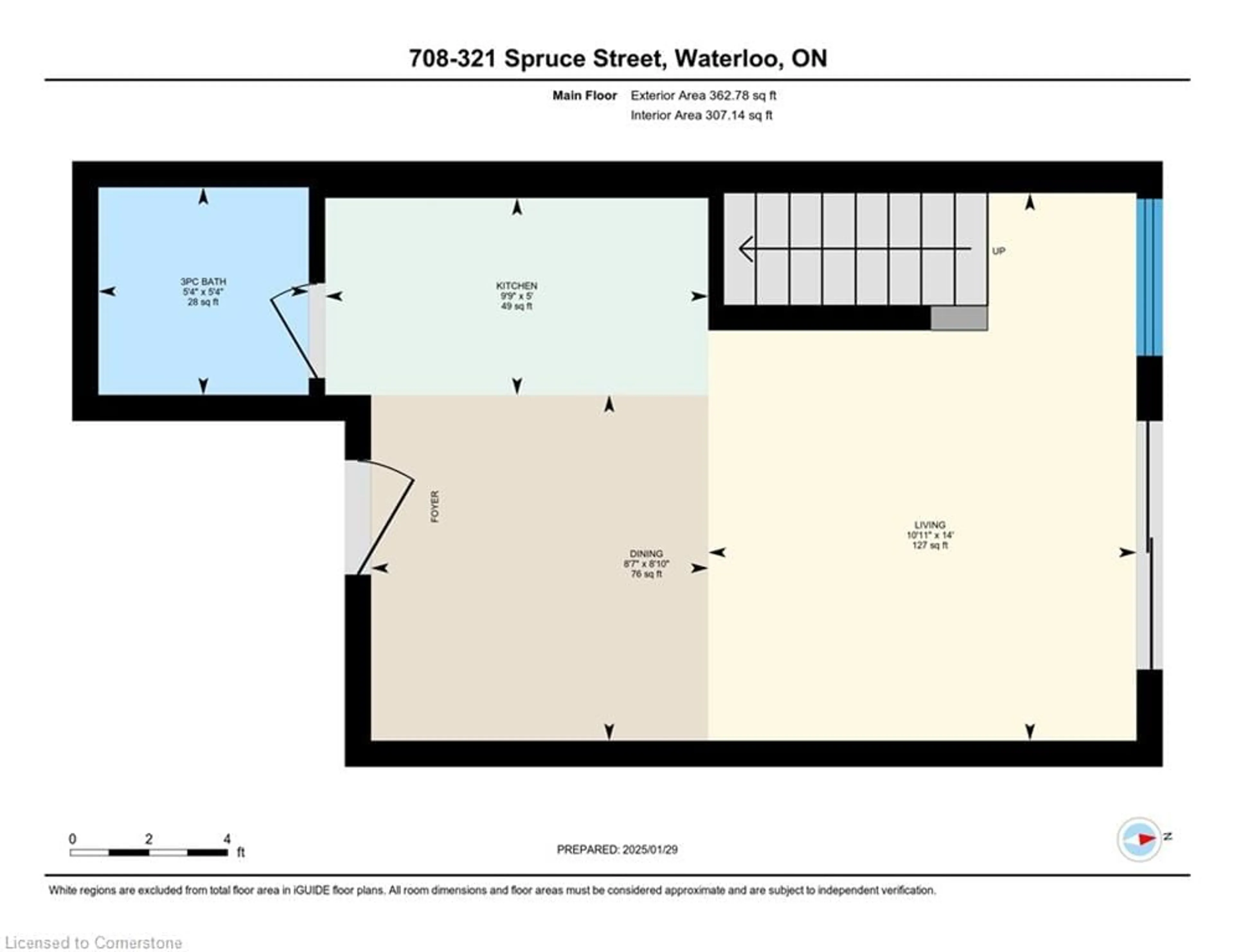 Floor plan for 321 Spruce St #708, Waterloo Ontario N2L 0G4