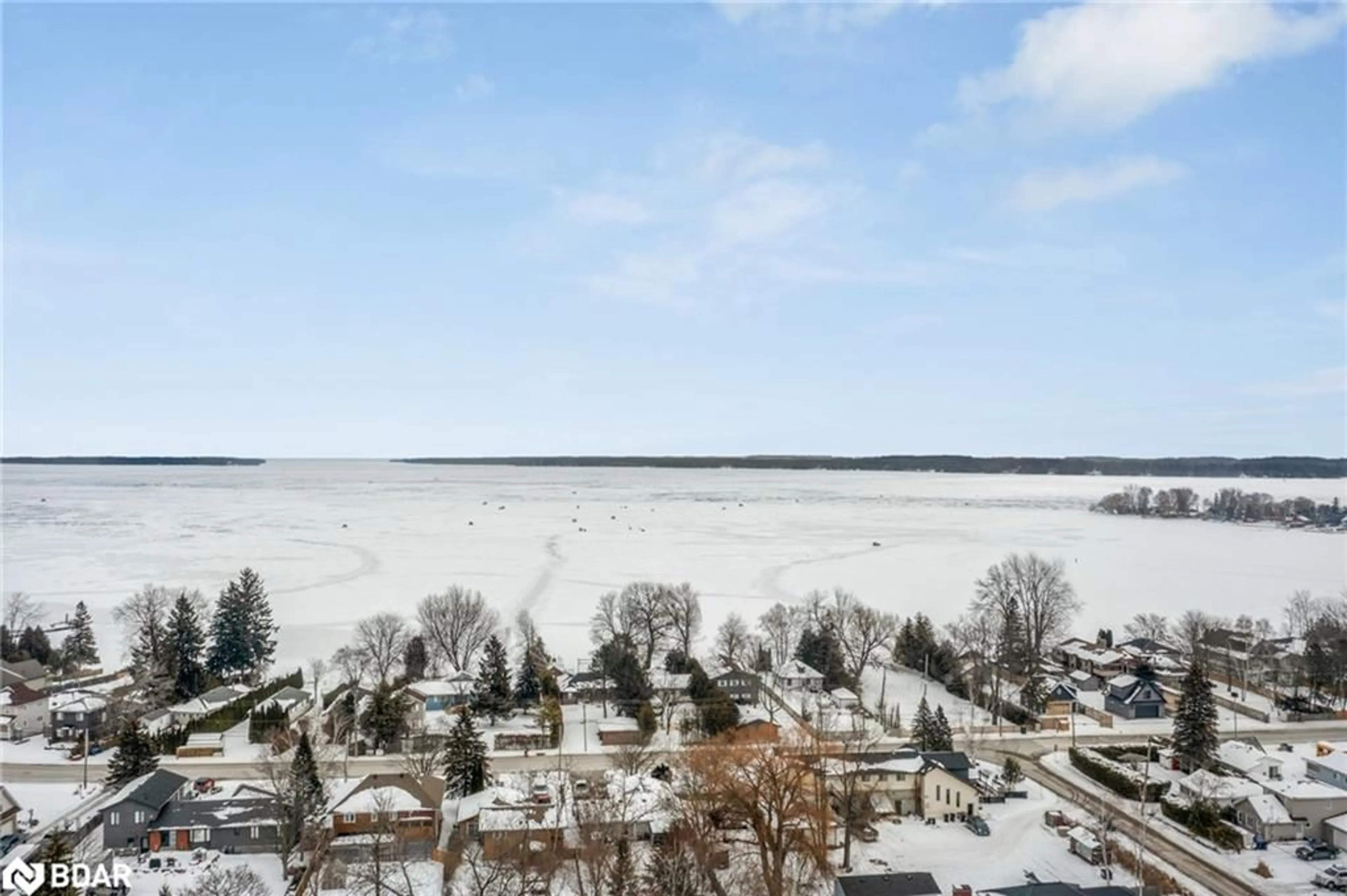 A pic from outside/outdoor area/front of a property/back of a property/a pic from drone, water/lake/river/ocean view for 1045 Elm Road, Innisfil Ontario L0L 1C0