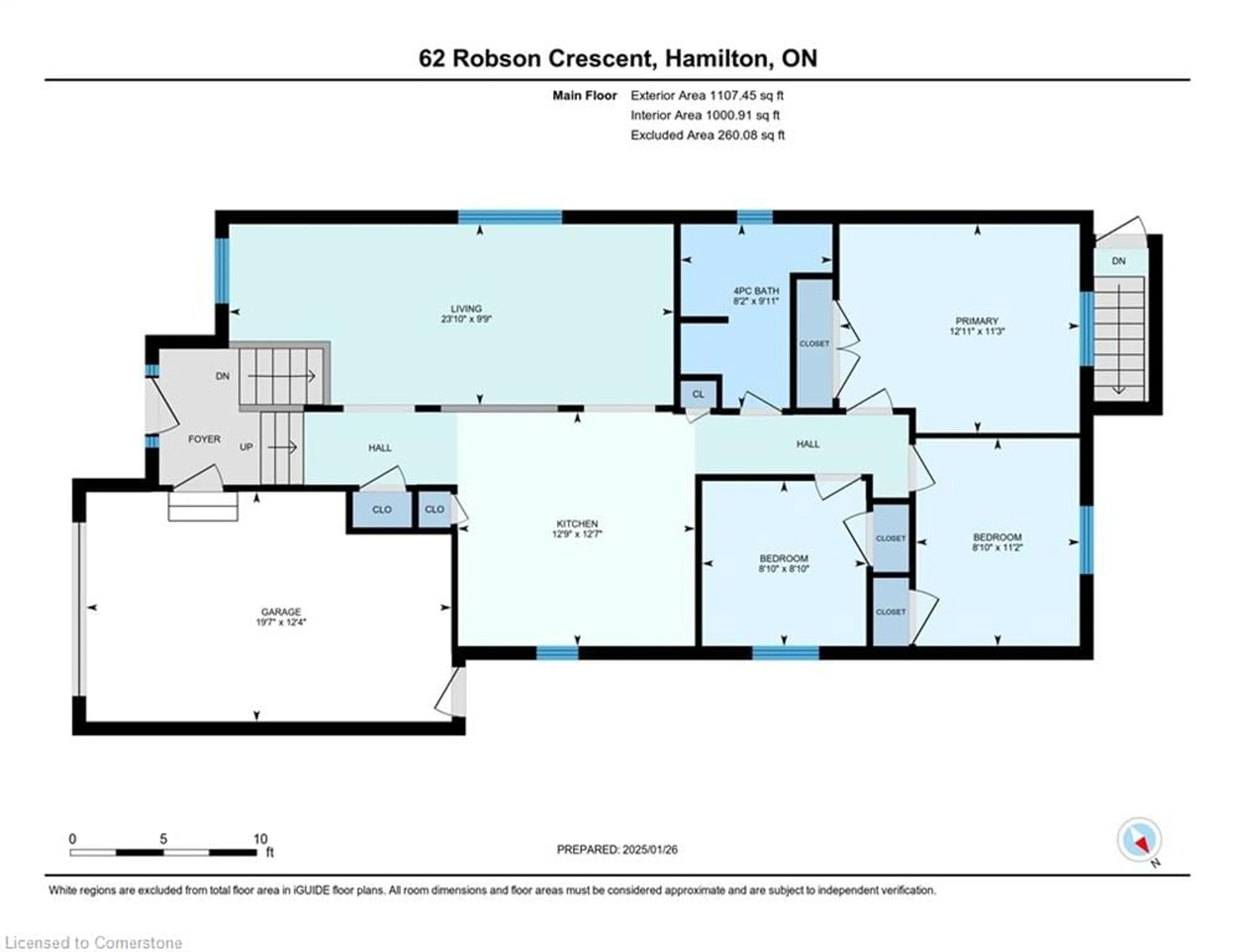 Floor plan for 62 Robson Cres, Hamilton Ontario L8W 3J1