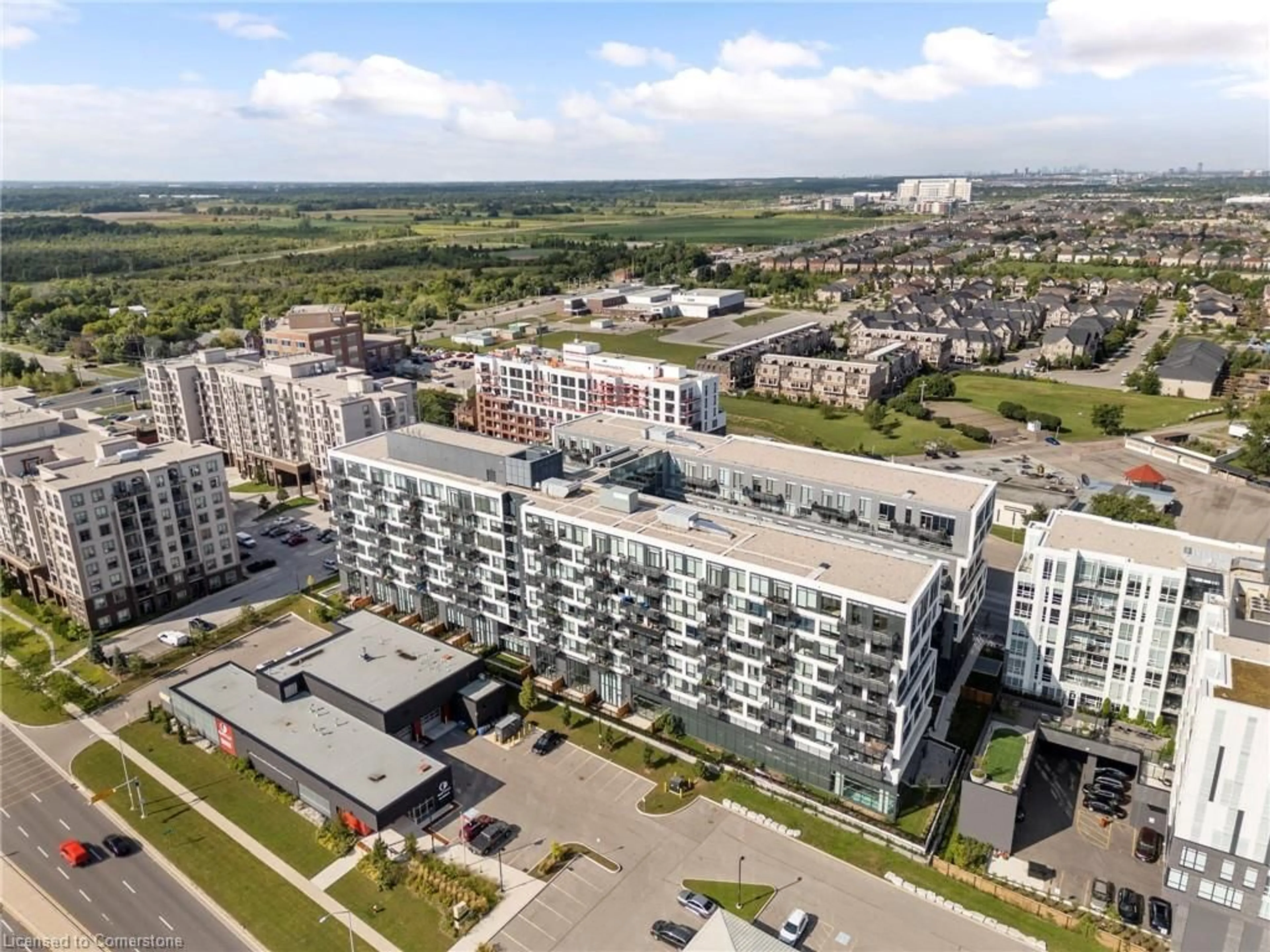 A pic from outside/outdoor area/front of a property/back of a property/a pic from drone, city buildings view from balcony for 2450 Old Bronte Rd #707, Oakville Ontario L6M 5P6