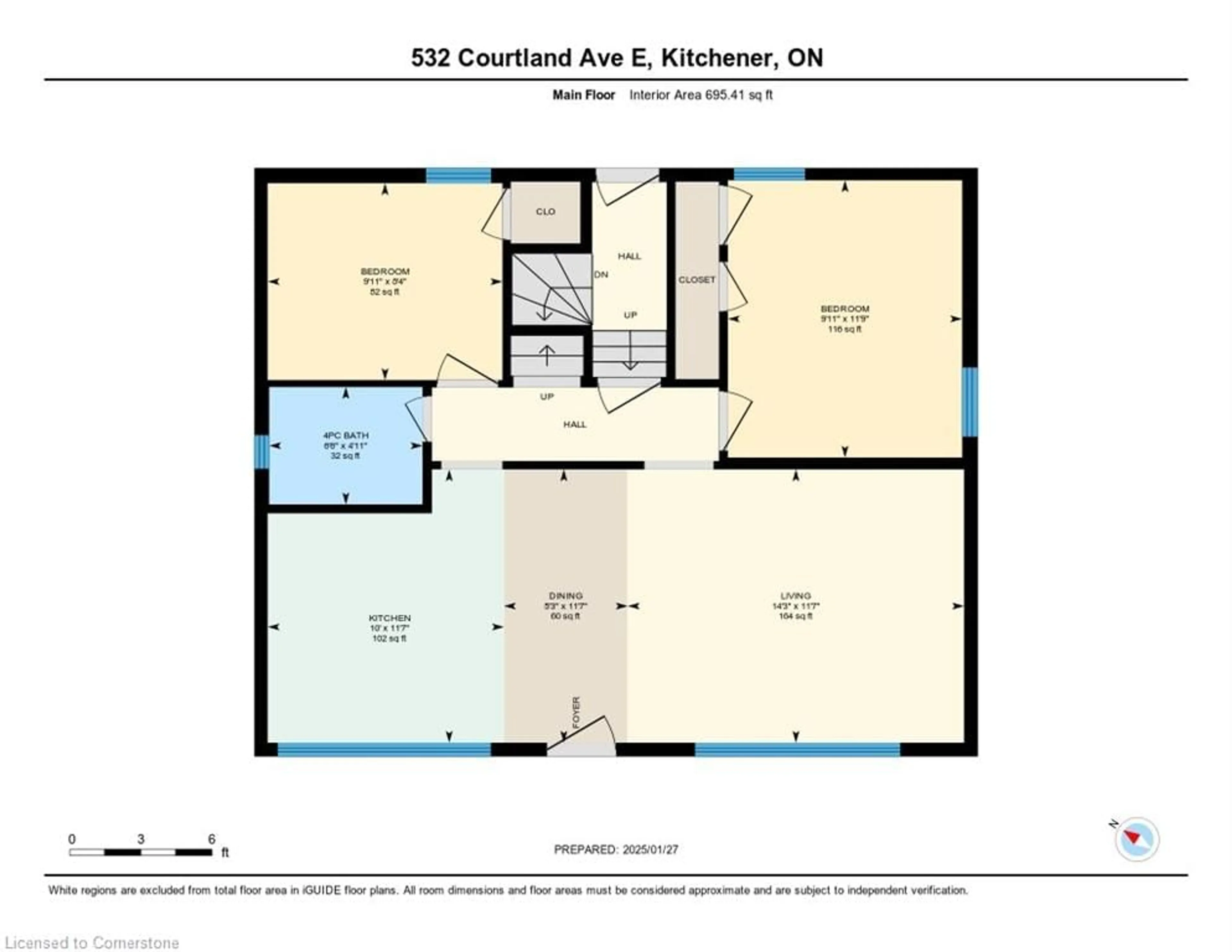 Floor plan for 532 Courtland Ave, Kitchener Ontario N2G 2W8