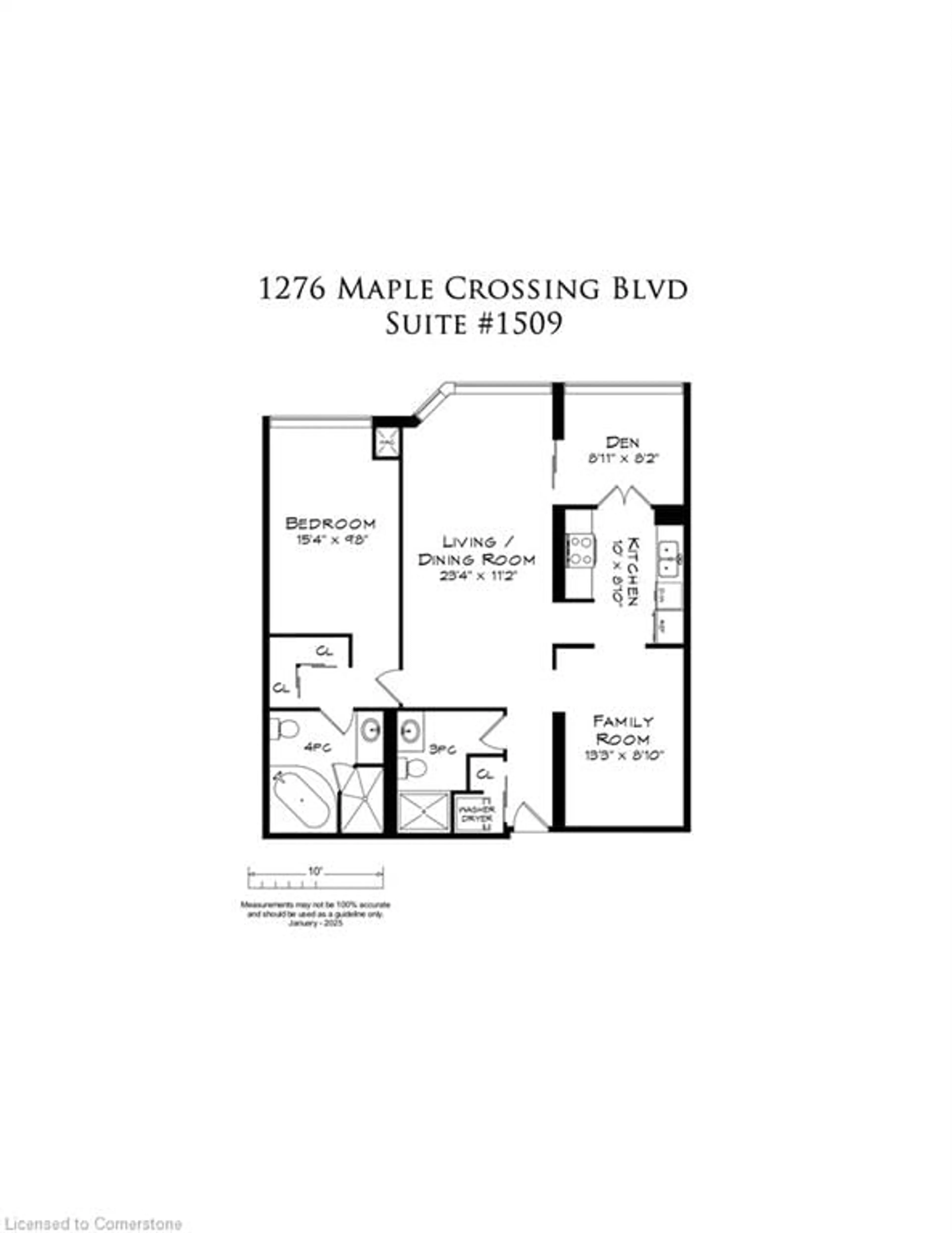 Floor plan for 1276 Maple Crossing Blvd #1509, Burlington Ontario L7S 2J9