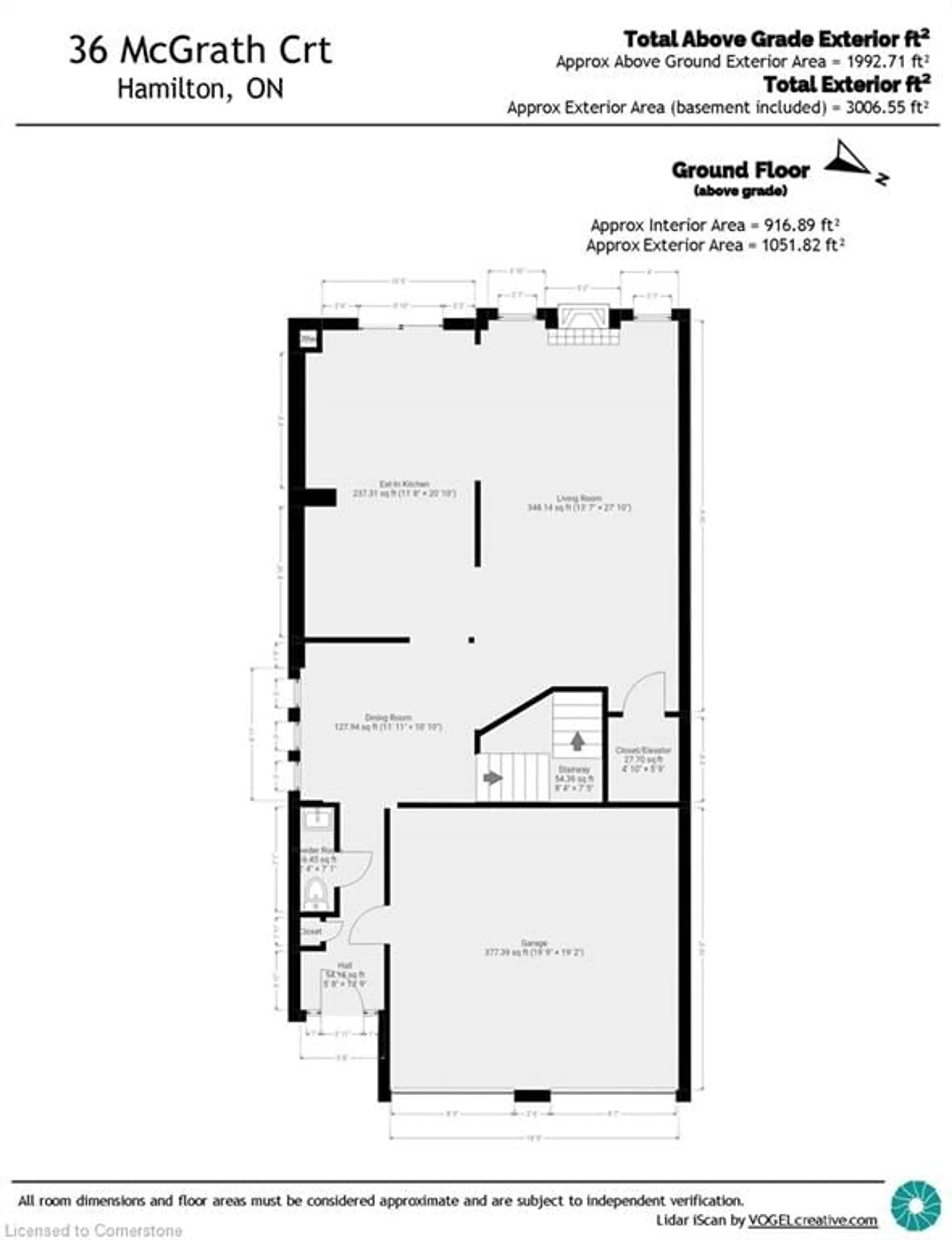 Floor plan for 36 Mcgrath Crt, Dundas Ontario L9H 0A5