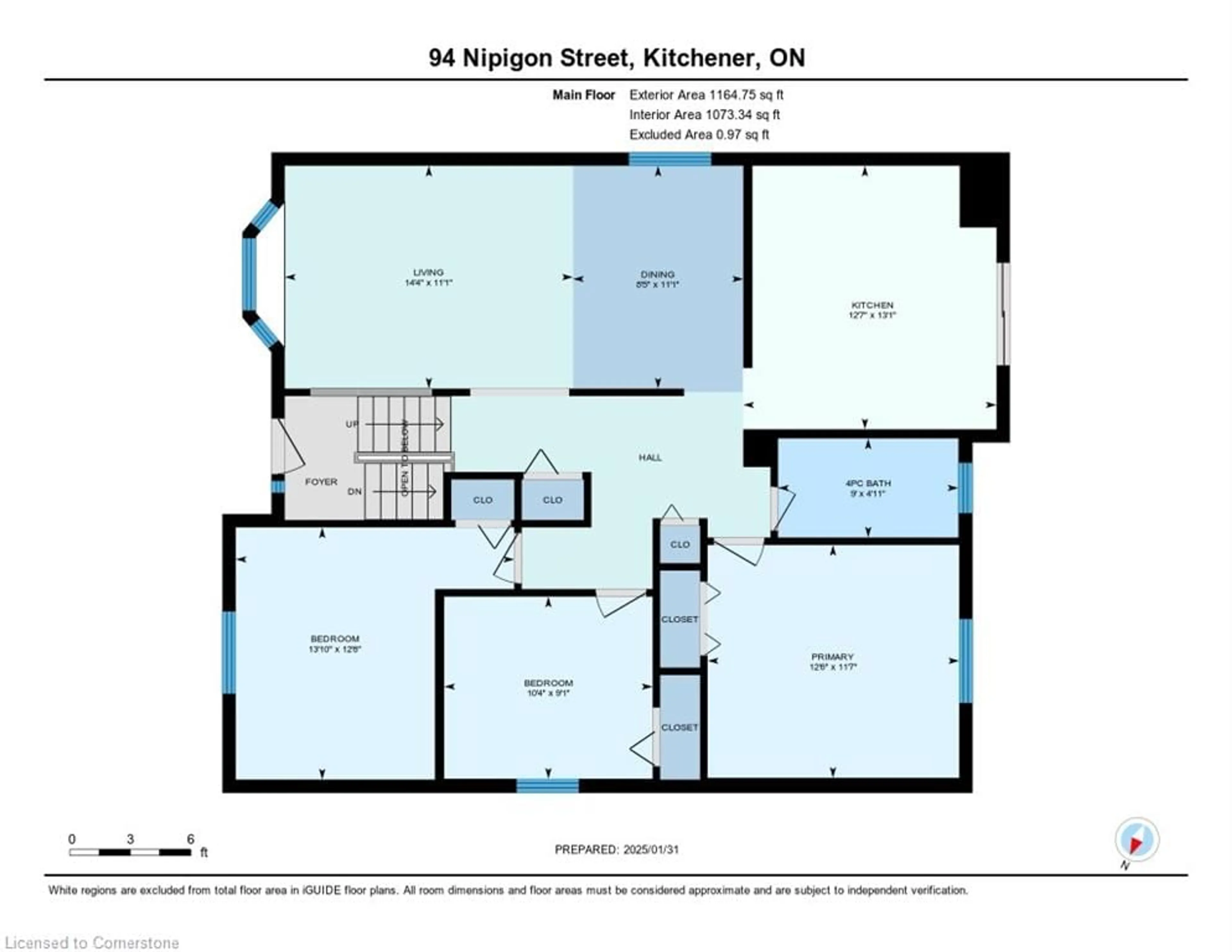 Floor plan for 94 Nipigon St, Kitchener Ontario N2B 3N7