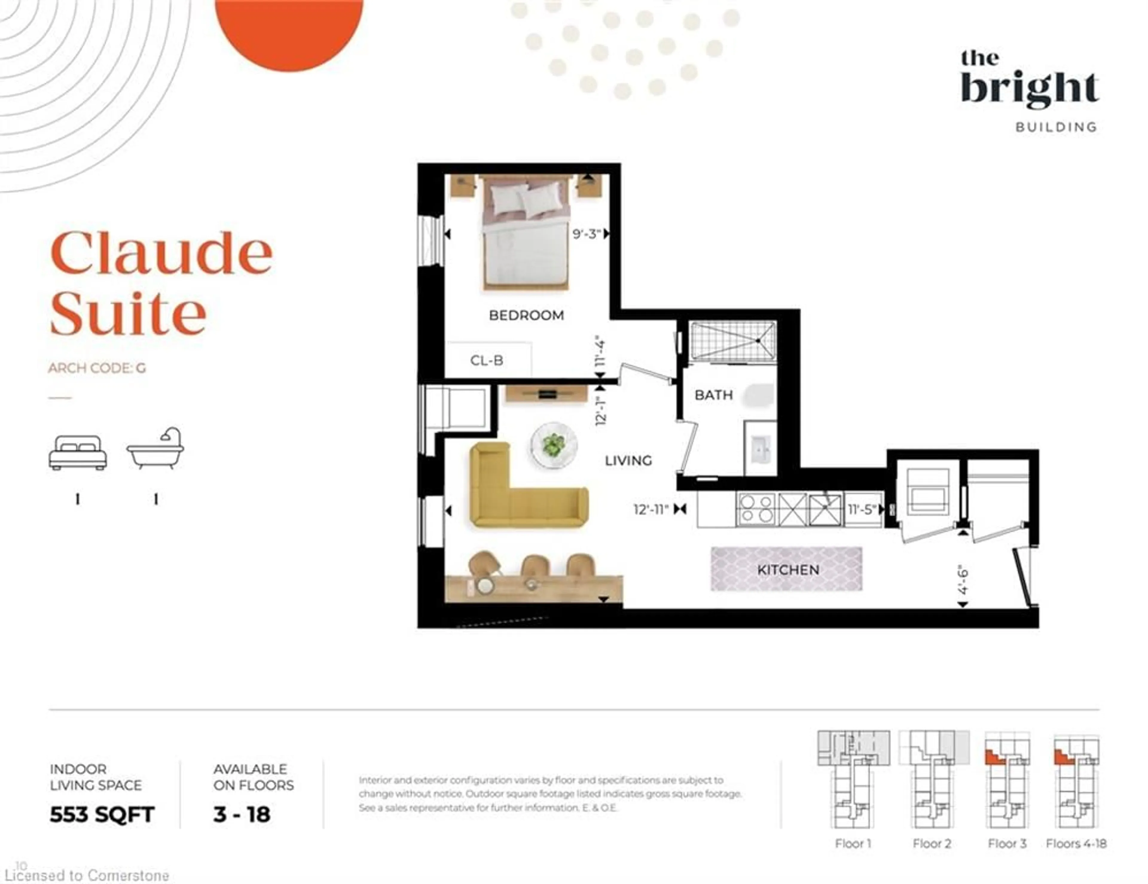 Floor plan for 741 King St #1704, Kitchener Ontario N2G 1E5