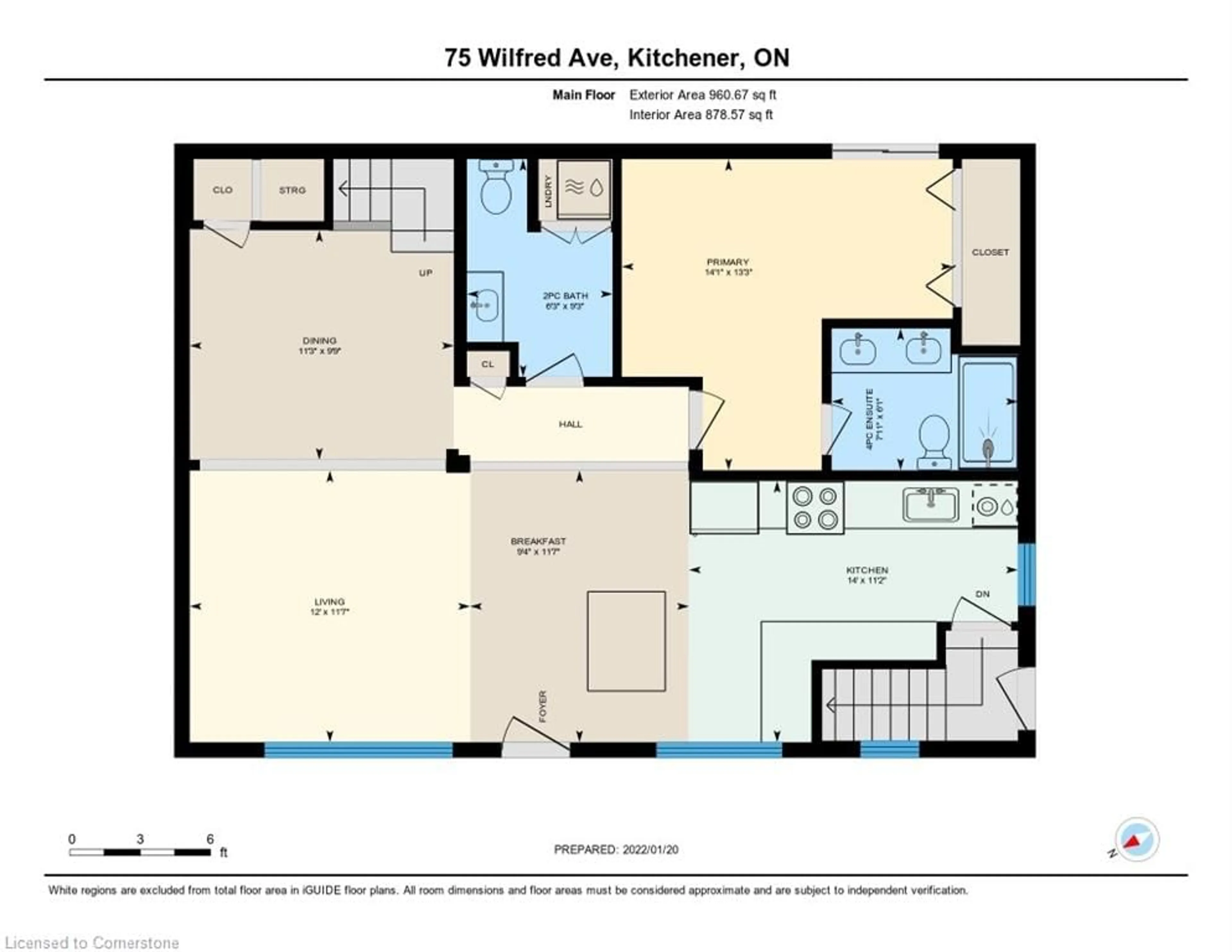 Floor plan for 75 Wilfred Ave, Kitchener Ontario N2A 1W9