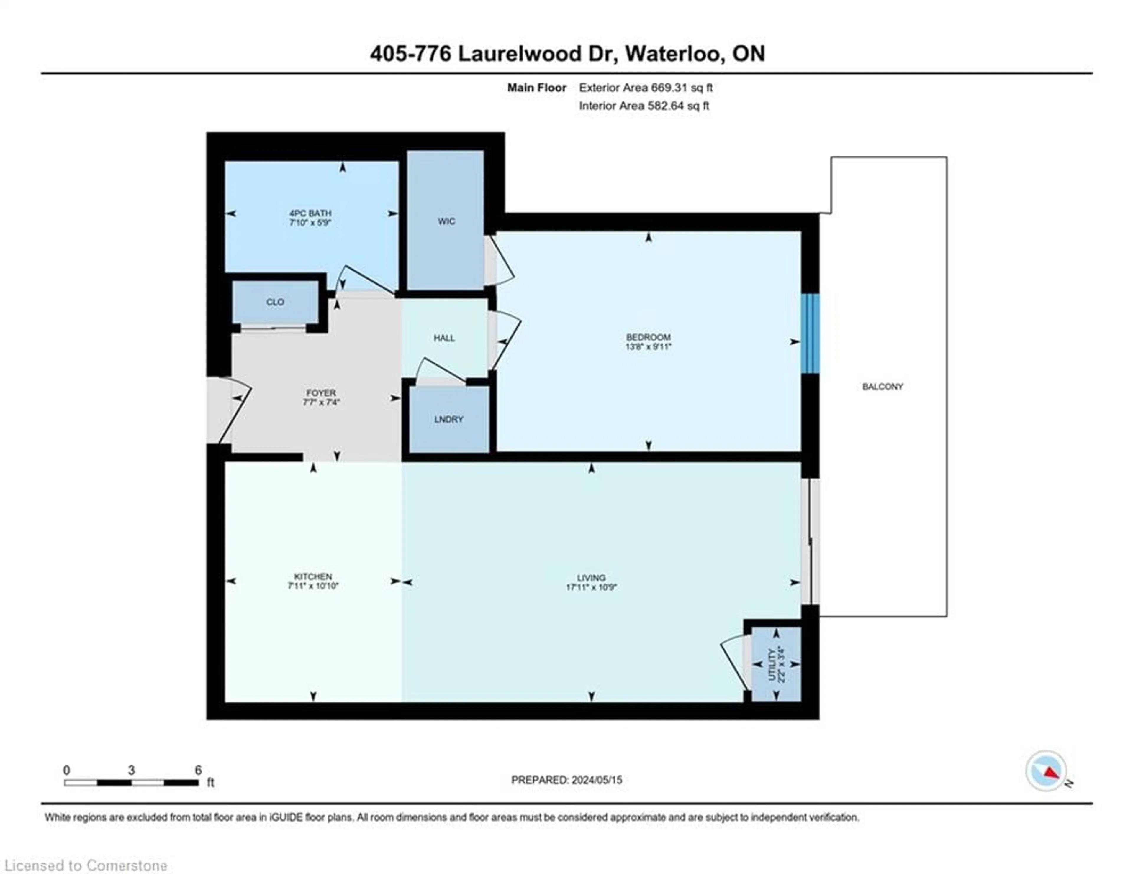 Floor plan for 776 Laurelwood Dr #405, Waterloo Ontario N2V 0A8