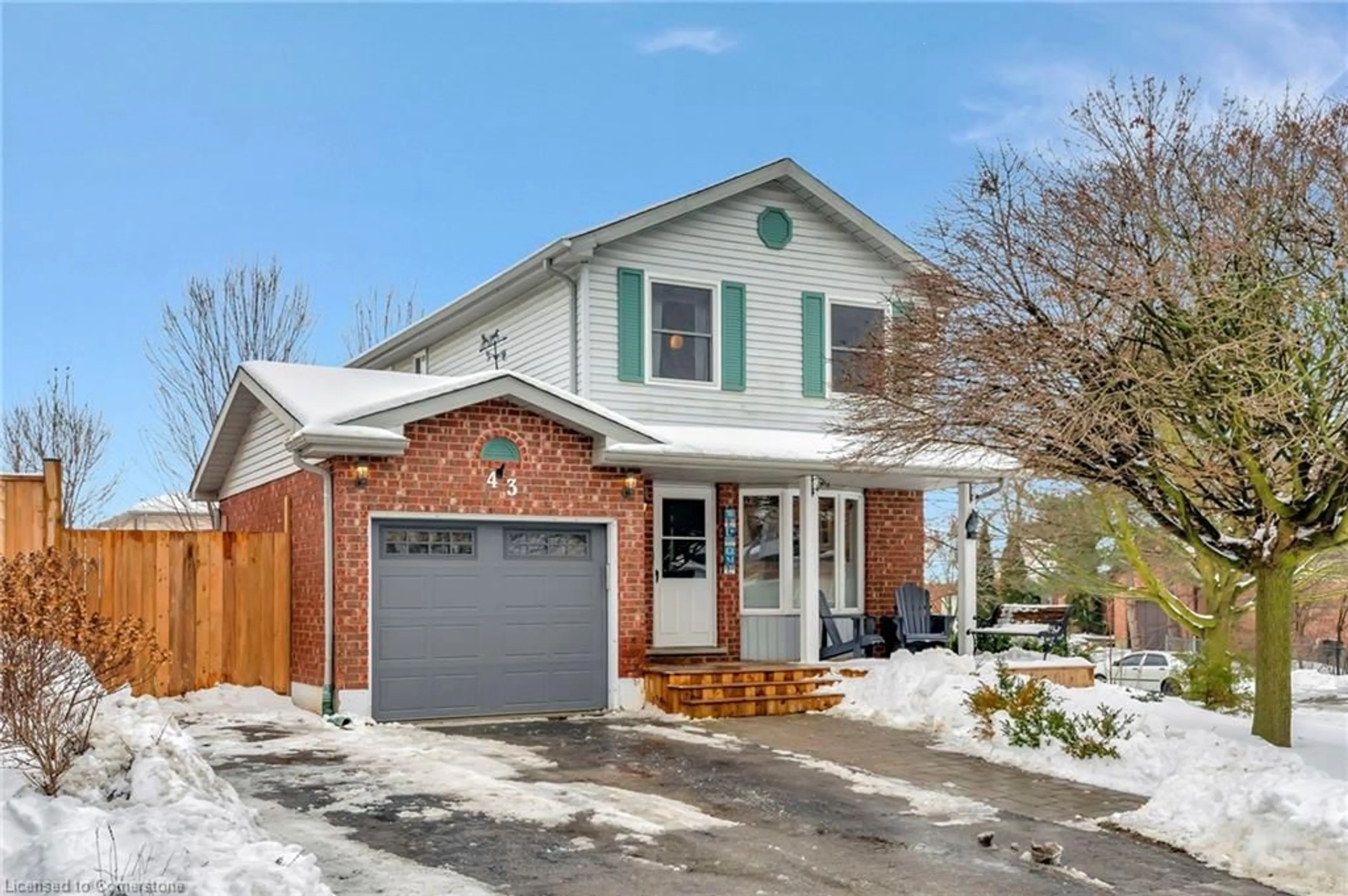 Home with brick exterior material, street for 43 Ploughmans Cres, Cambridge Ontario N1P 1B2