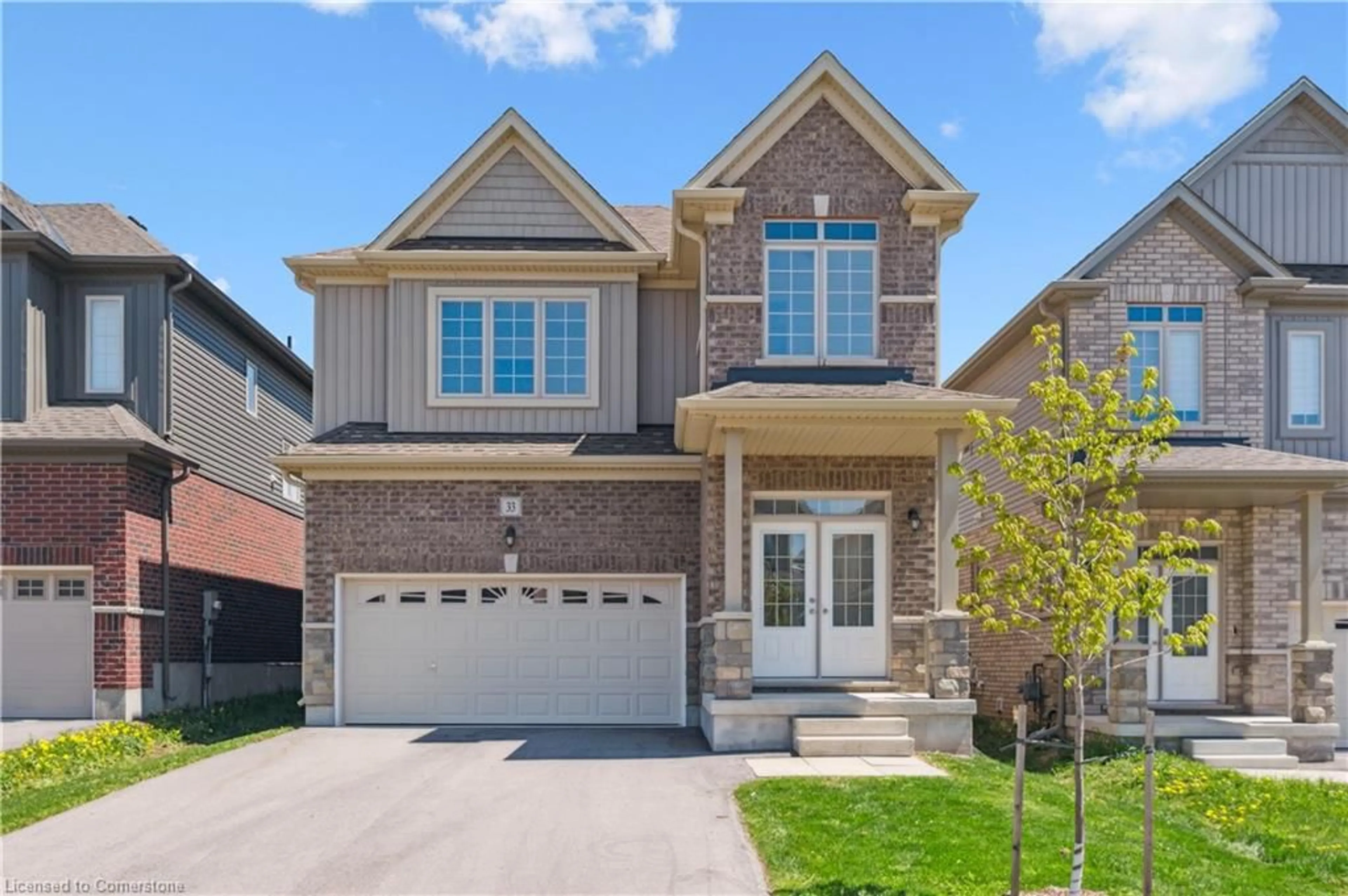 Home with brick exterior material, street for 33 Henry Maracle St, Ayr Ontario N0B 1E0