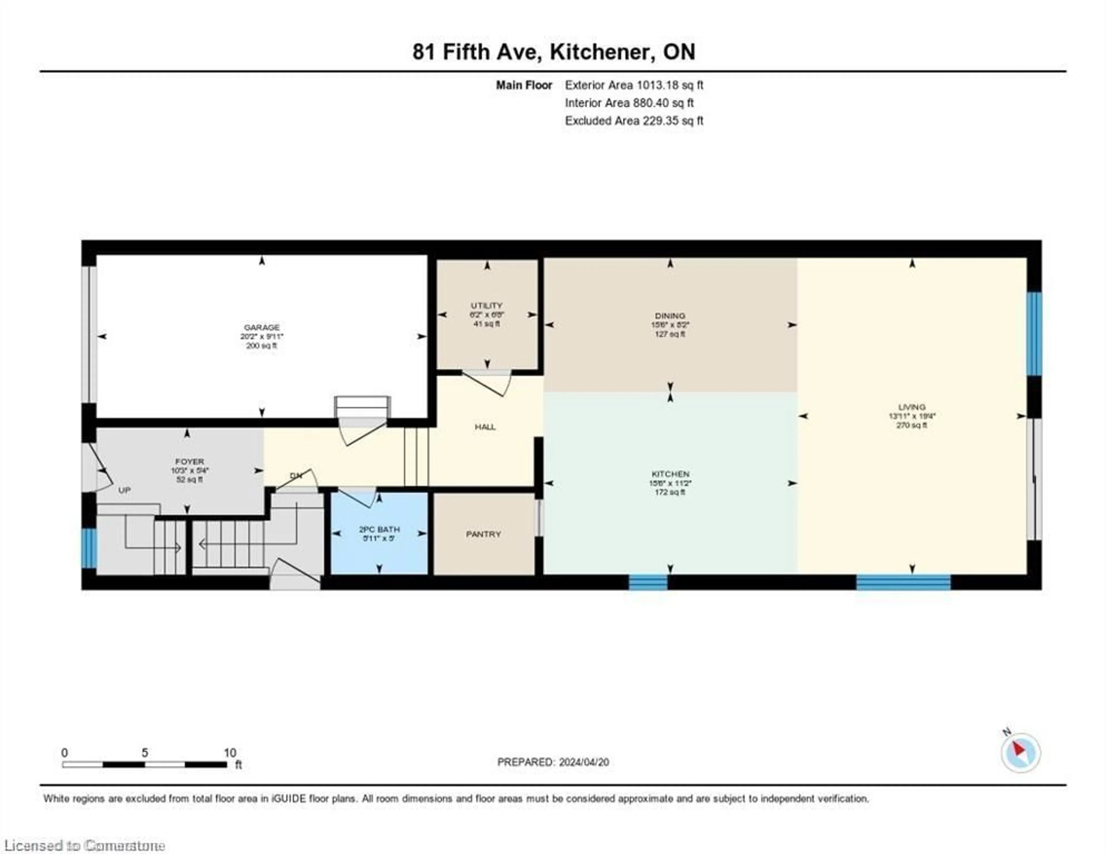 Floor plan for 81 Fifth Ave, Kitchener Ontario N2C 1P5