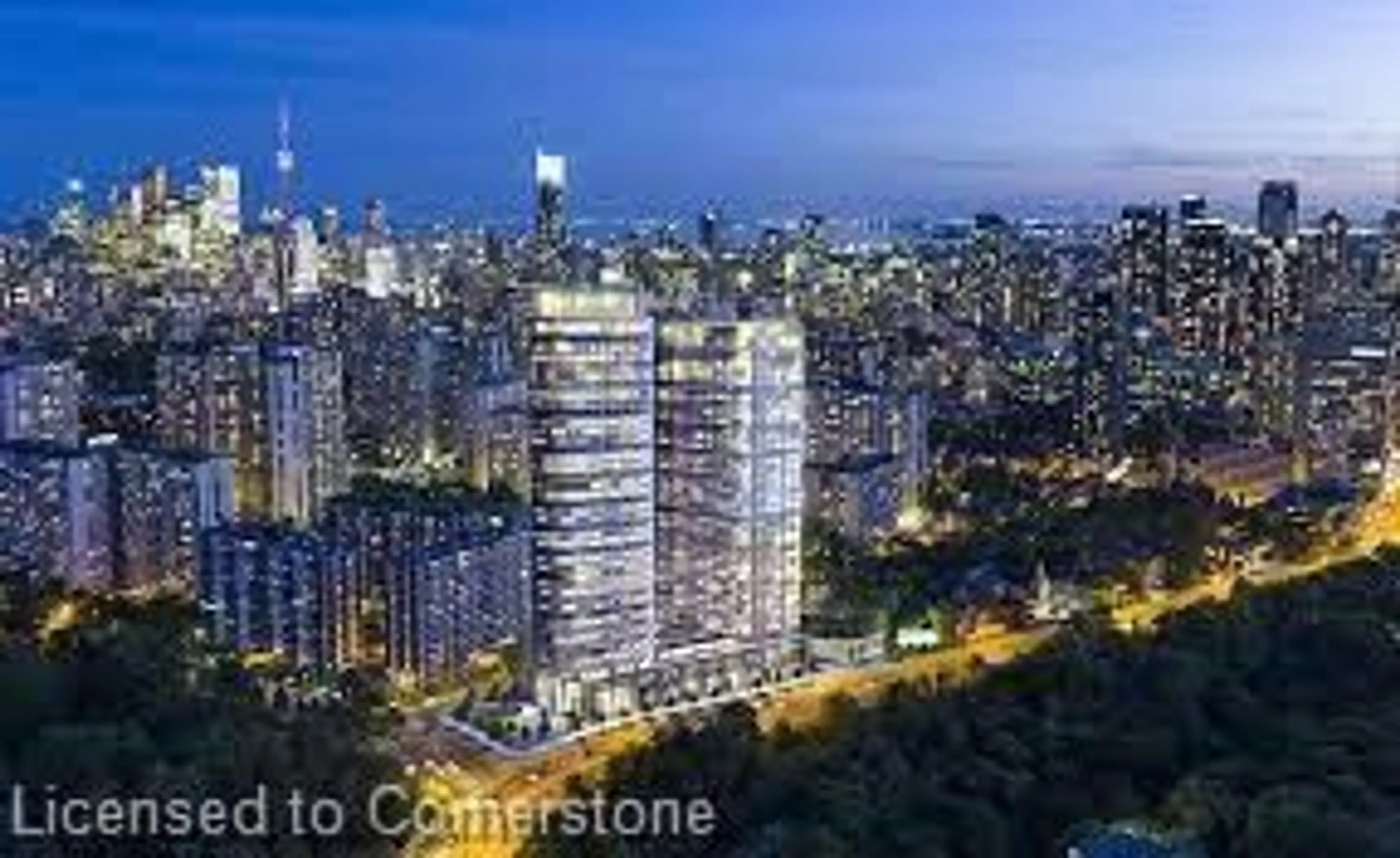 A pic from outside/outdoor area/front of a property/back of a property/a pic from drone, city buildings view from balcony for 575 Bloor Street St #1406, Toronto Ontario M4W 0B2