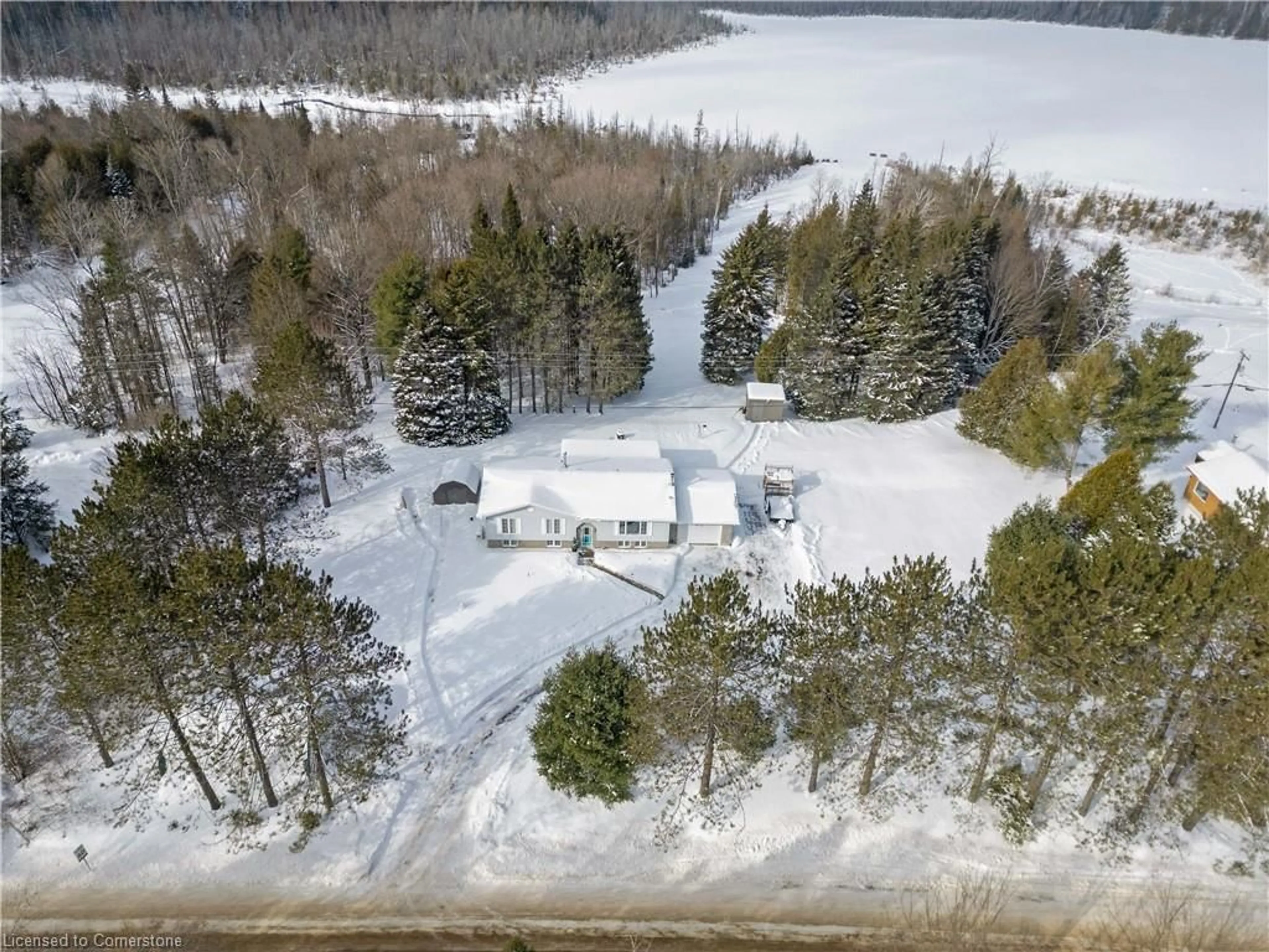 A pic from outside/outdoor area/front of a property/back of a property/a pic from drone, water/lake/river/ocean view for 1719 Weslemkoon Lake Rd, Gilmour Ontario K0L 1W0