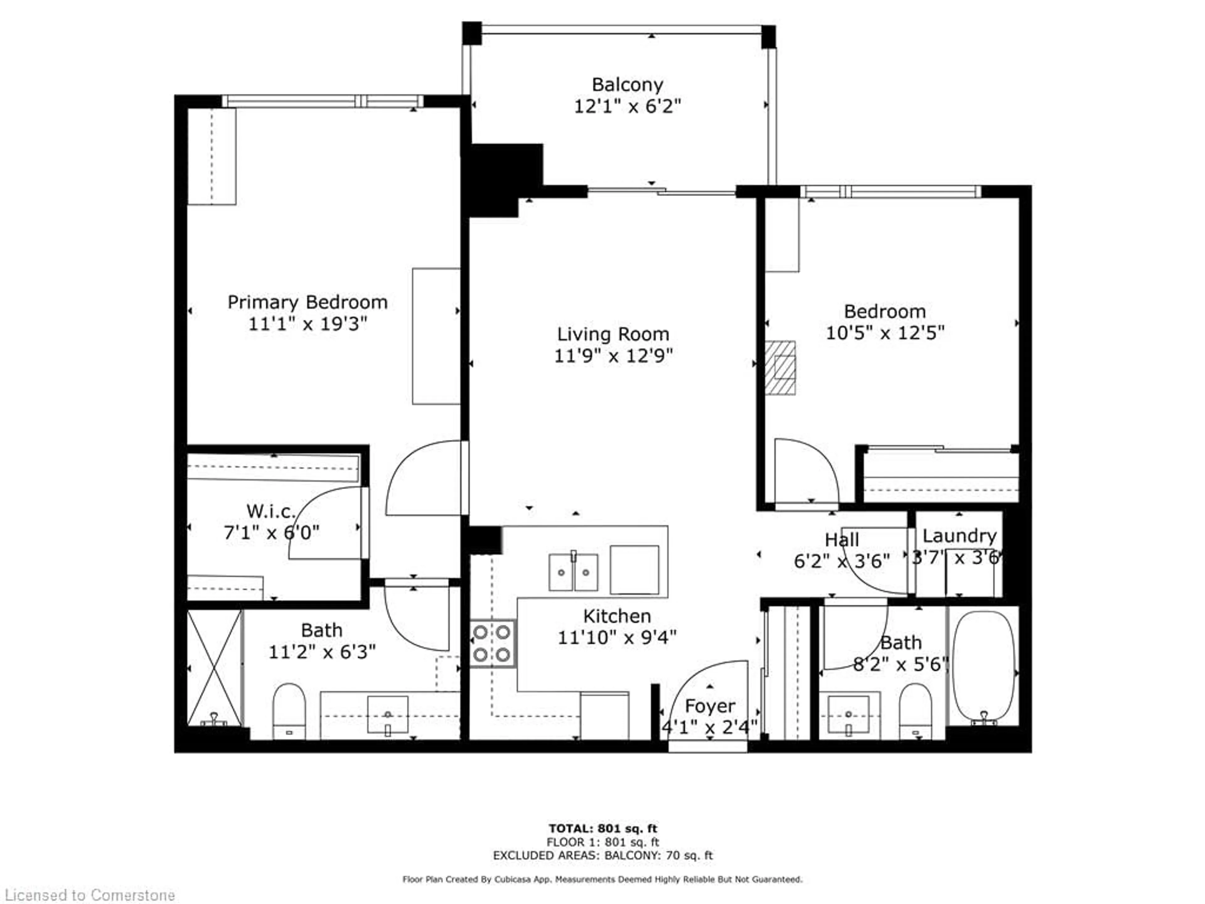 Floor plan for 340 Plains Rd E #512, Burlington Ontario L7T 0C2