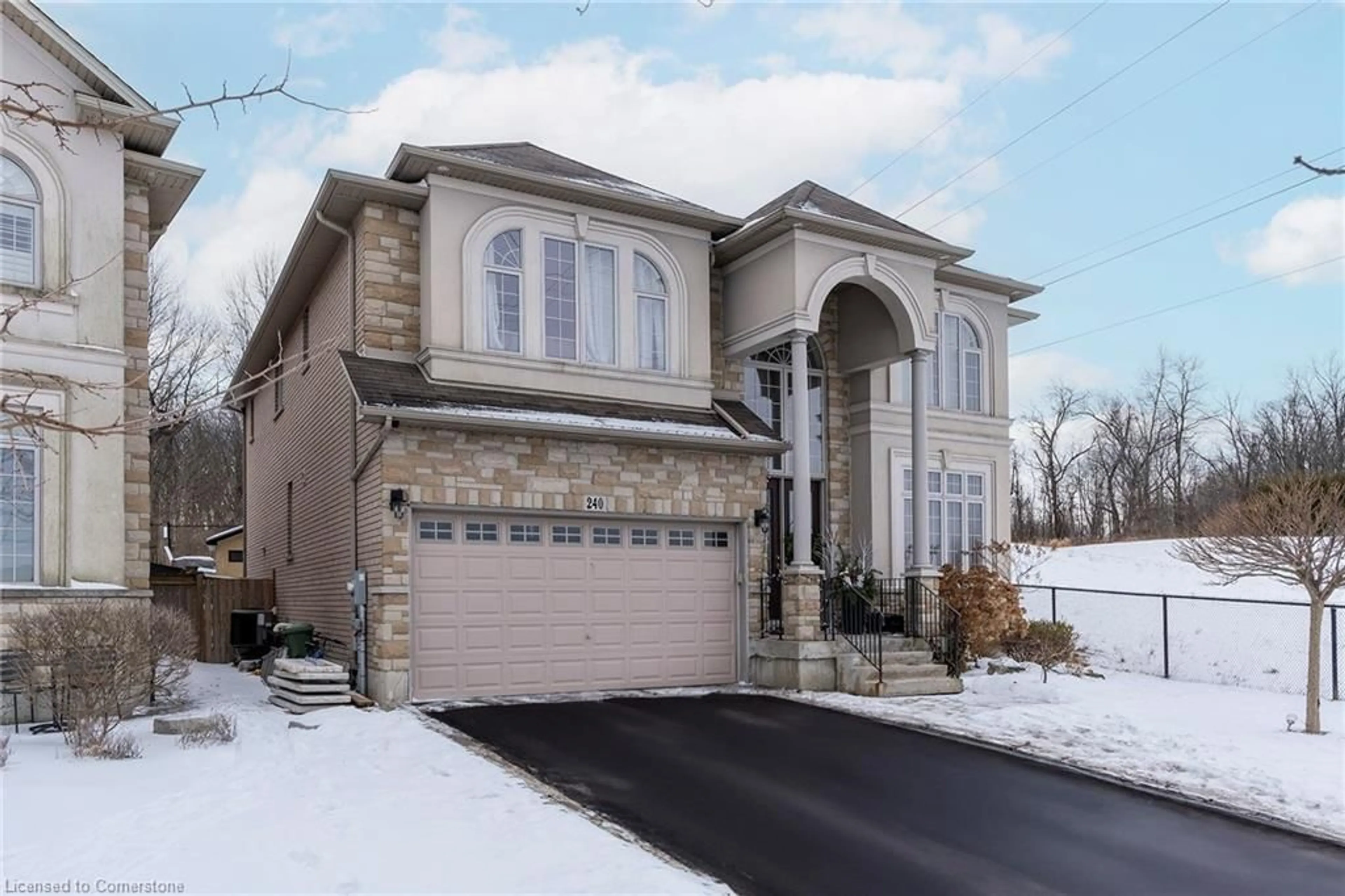 Home with brick exterior material, street for 240 Cloverleaf Dr, Ancaster Ontario L9K 1T2