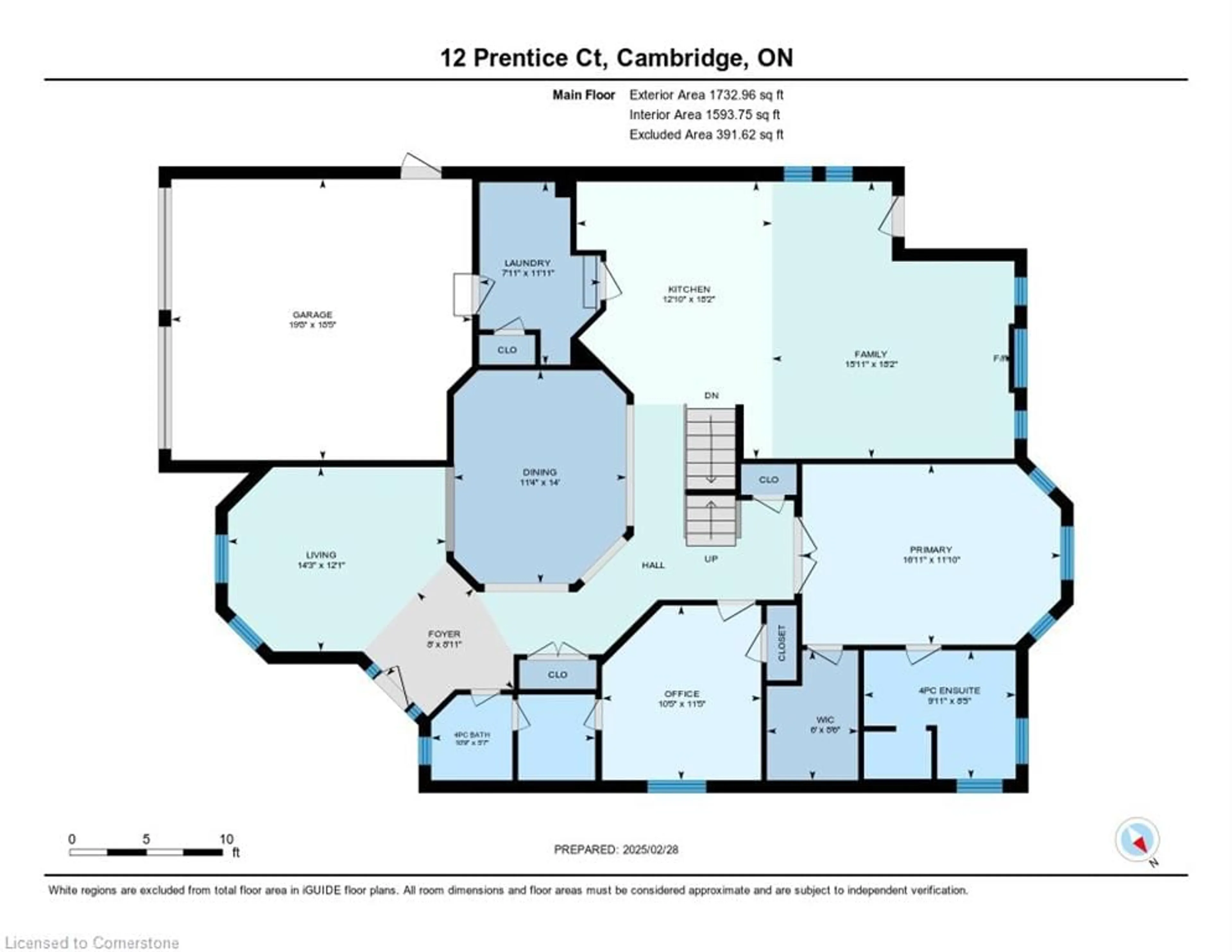 Floor plan for 12 Prentice Crt, Cambridge Ontario N1P 1G1