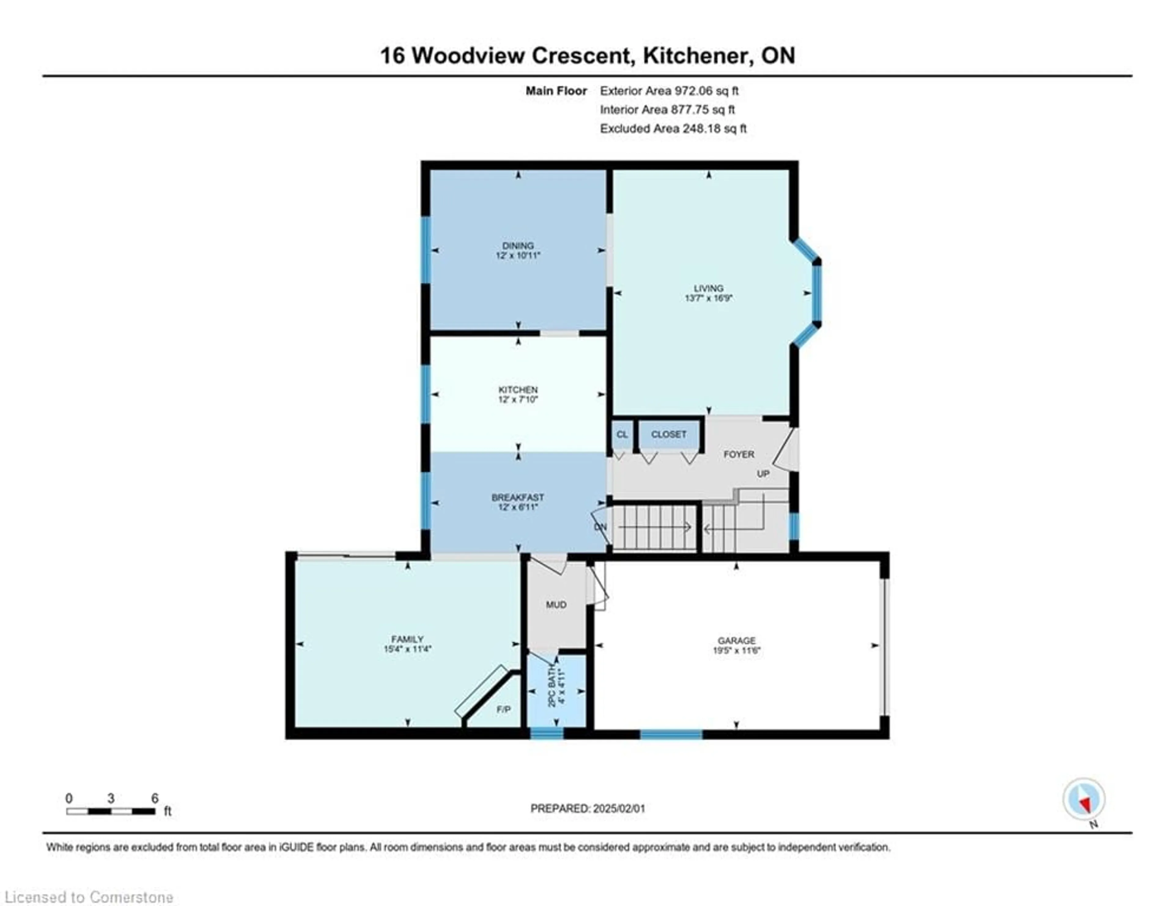 Floor plan for 16 Woodview Cres, Kitchener Ontario N2A 3E3