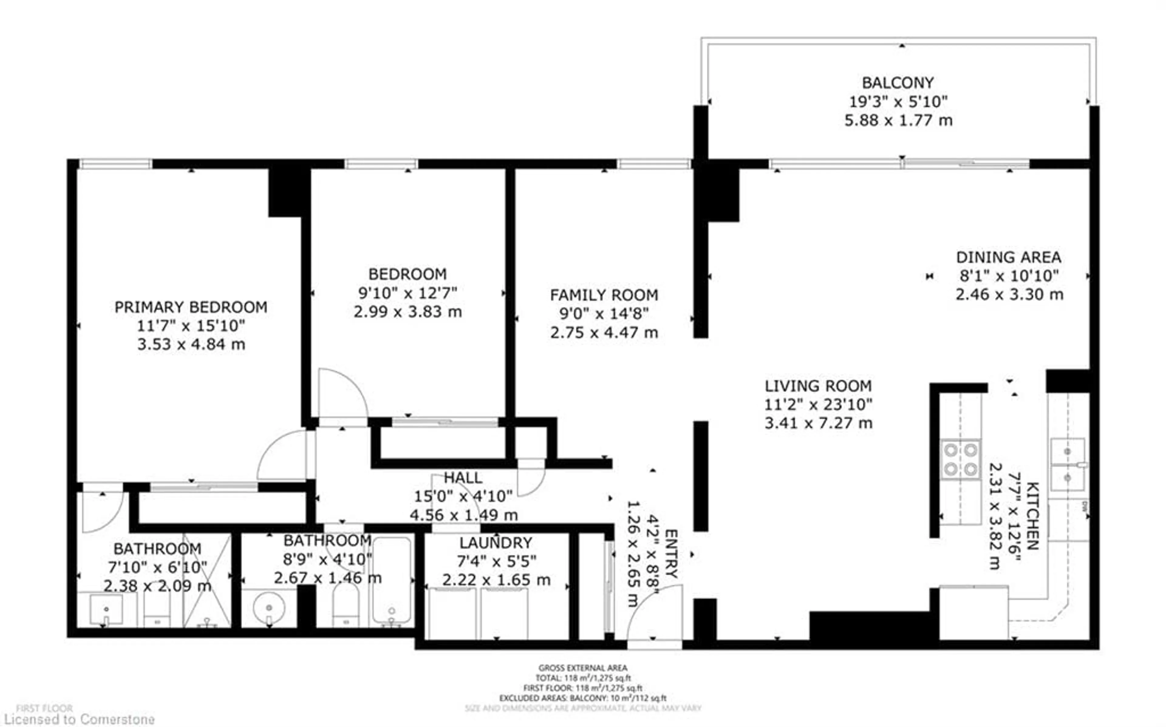 Floor plan for 2055 Upper Middle Rd #1201, Burlington Ontario L7P 3P4