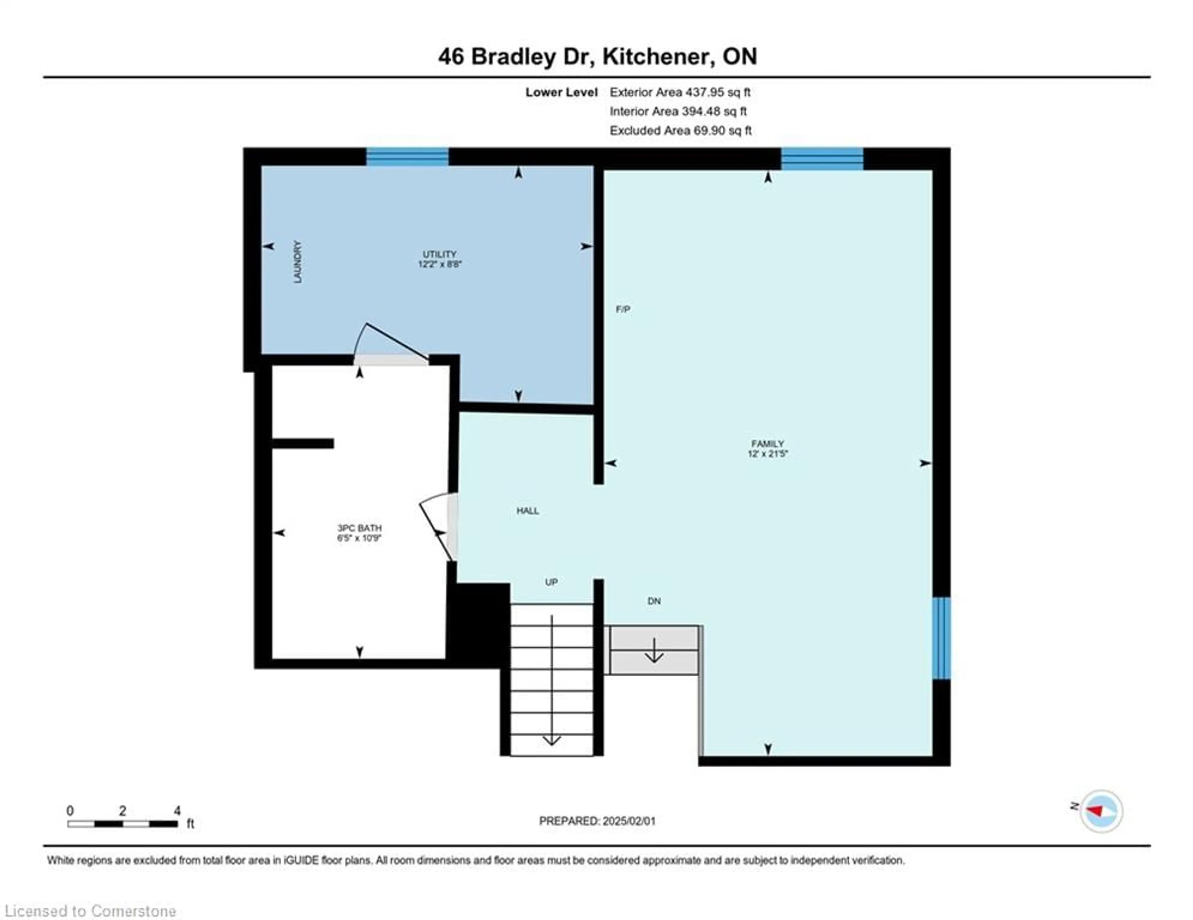 Floor plan for 46 Bradley Dr, Kitchener Ontario N2A 1K4