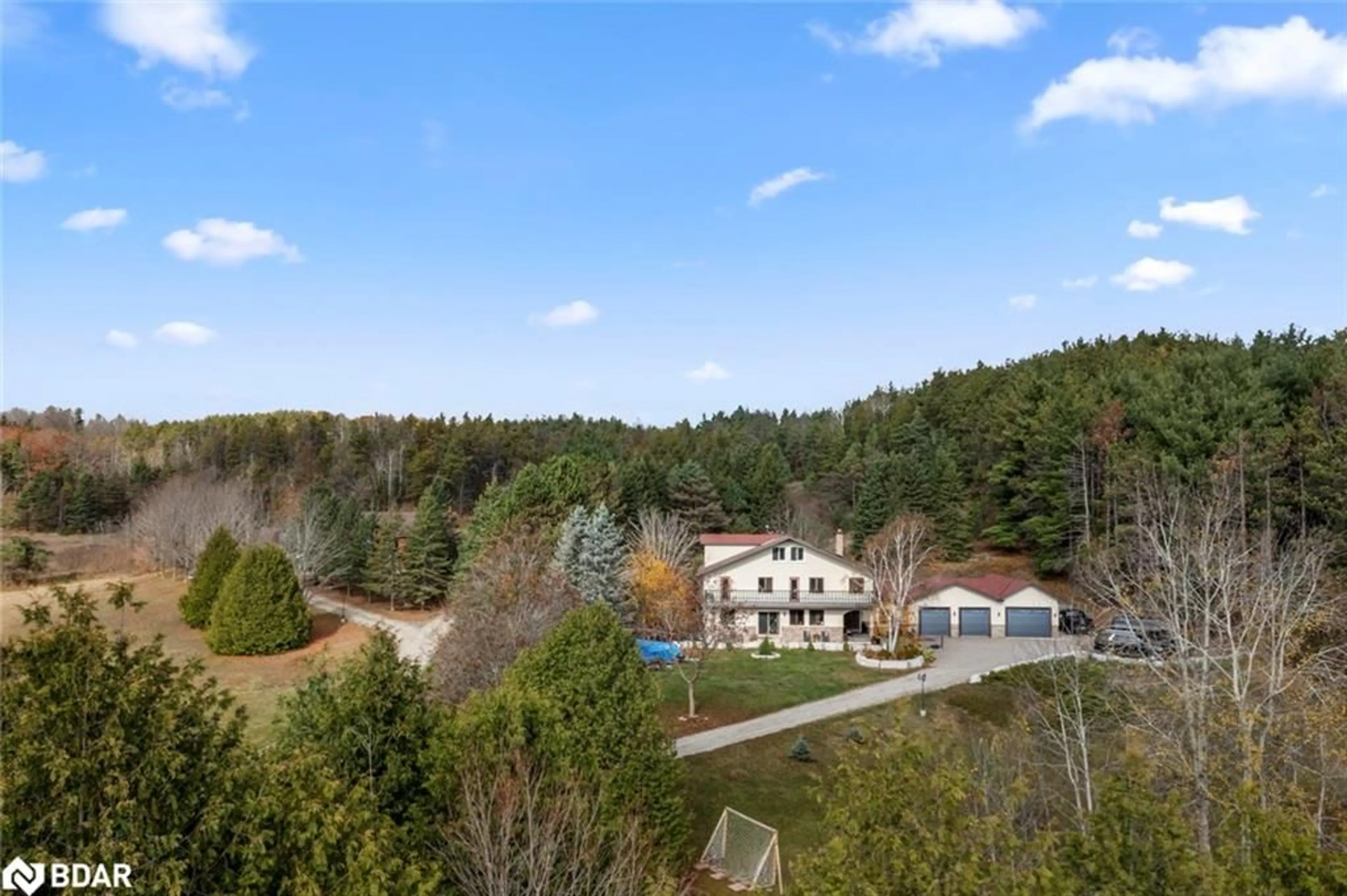 A pic from outside/outdoor area/front of a property/back of a property/a pic from drone, forest/trees view for 428239 25th Side Road, Mono Ontario L9W 2Y8