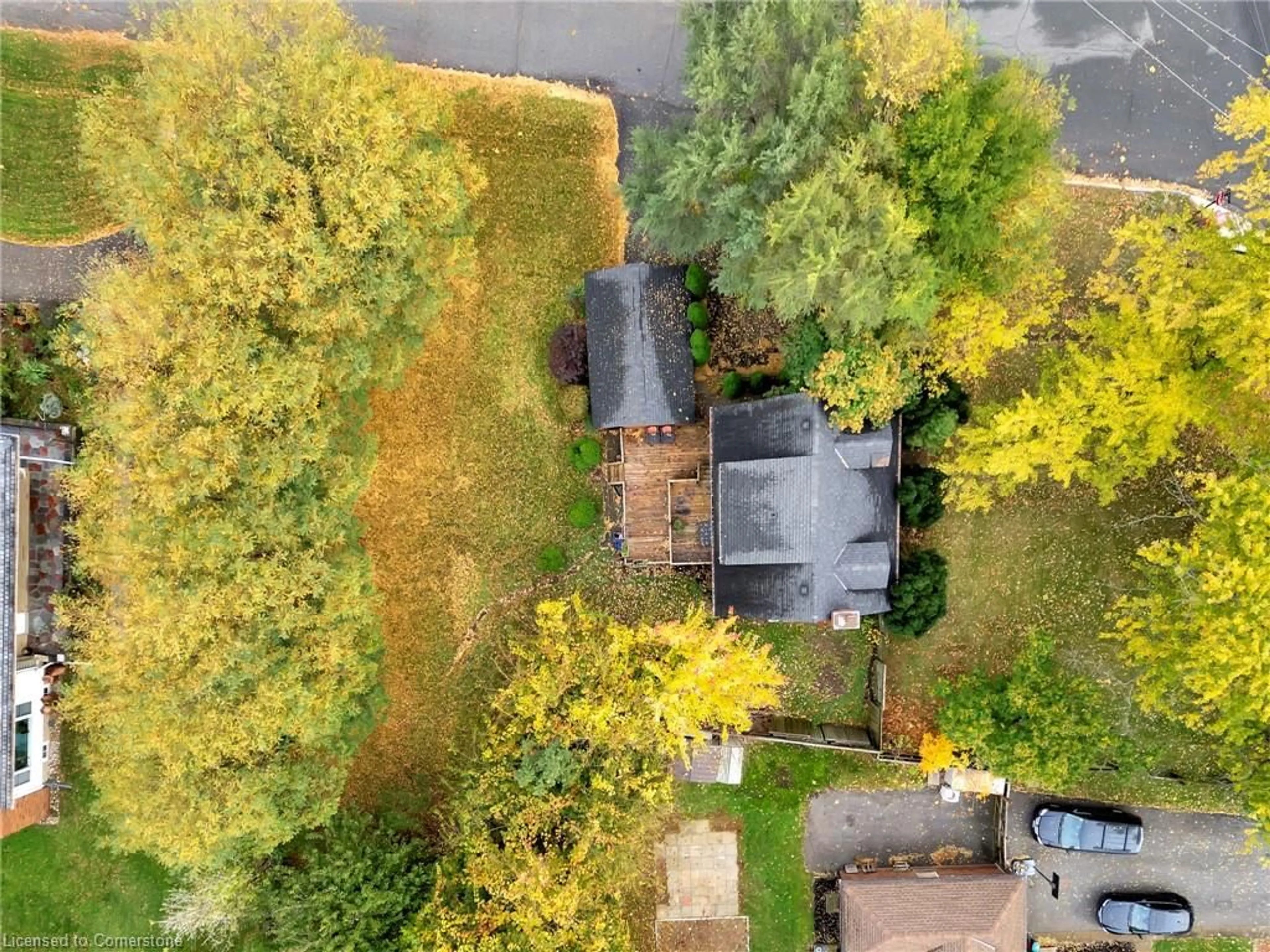 A pic from outside/outdoor area/front of a property/back of a property/a pic from drone, forest/trees view for 121 King St, Stoney Creek Ontario L8G 1L2