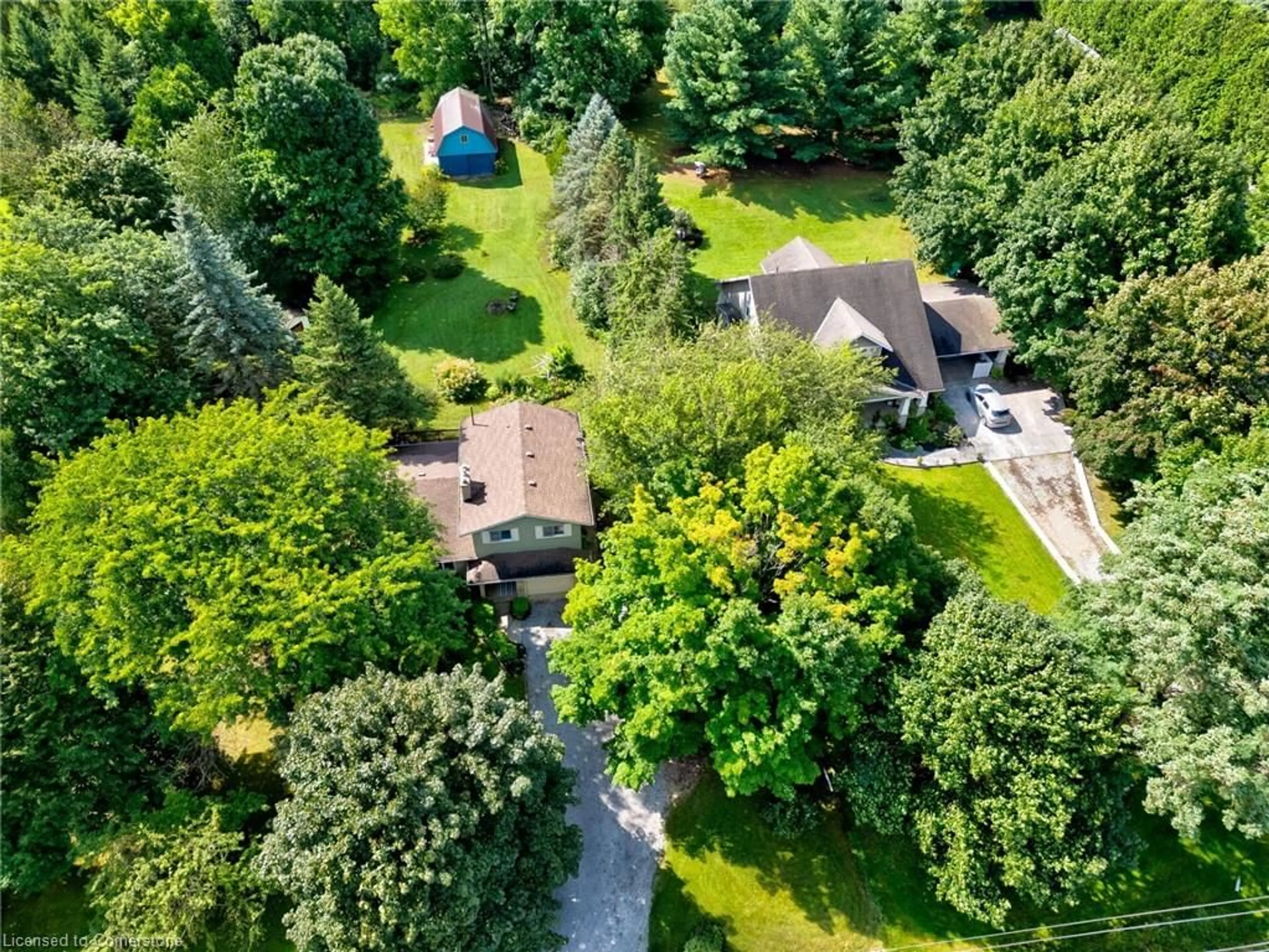 A pic from outside/outdoor area/front of a property/back of a property/a pic from drone, forest/trees view for 520 Concession 3 Rd, Wilsonville Ontario N0E 1Z0