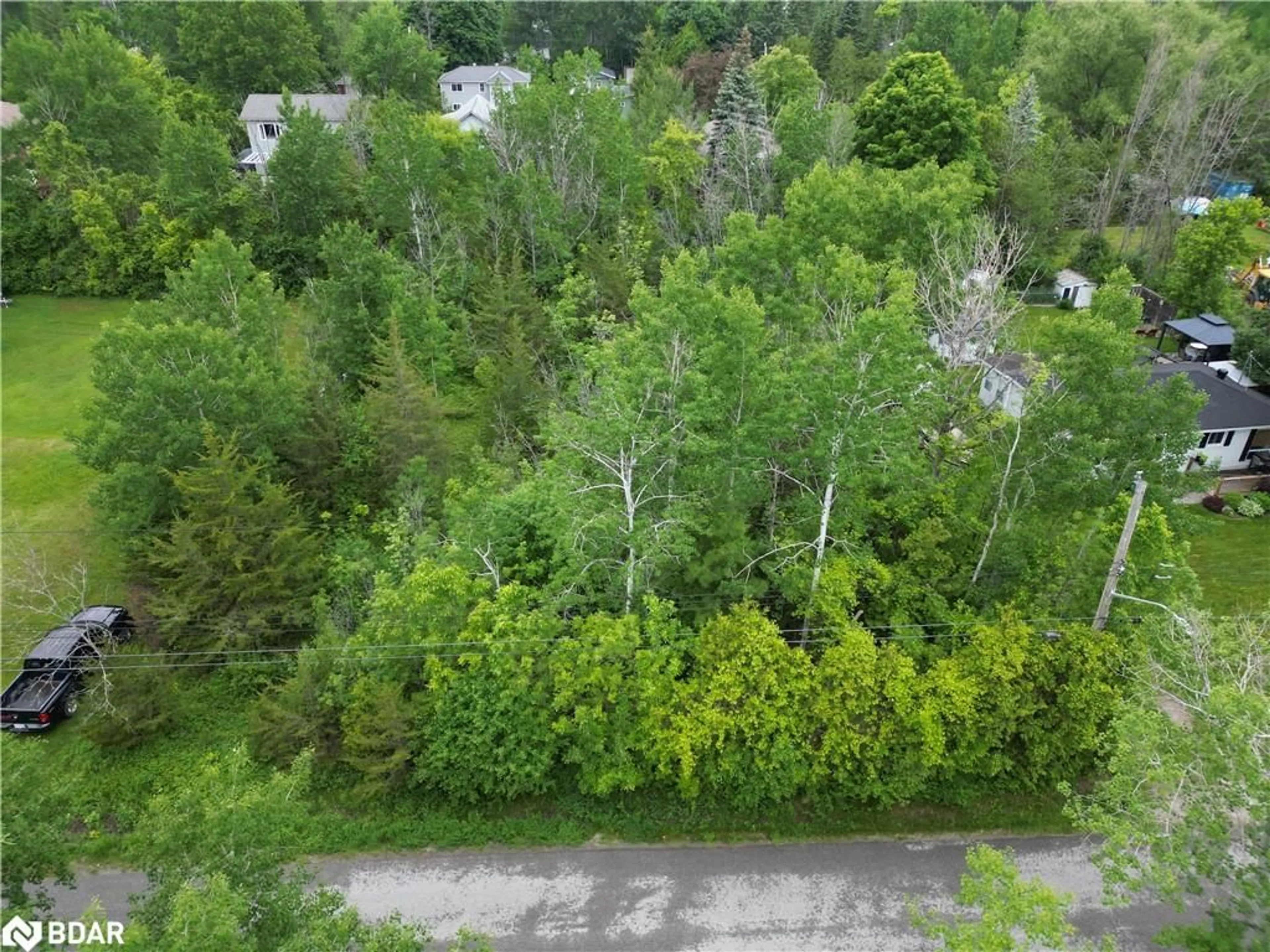 A pic from outside/outdoor area/front of a property/back of a property/a pic from drone, forest/trees view for 256 Dignard Ave, Port McNicoll Ontario L0K 1R0