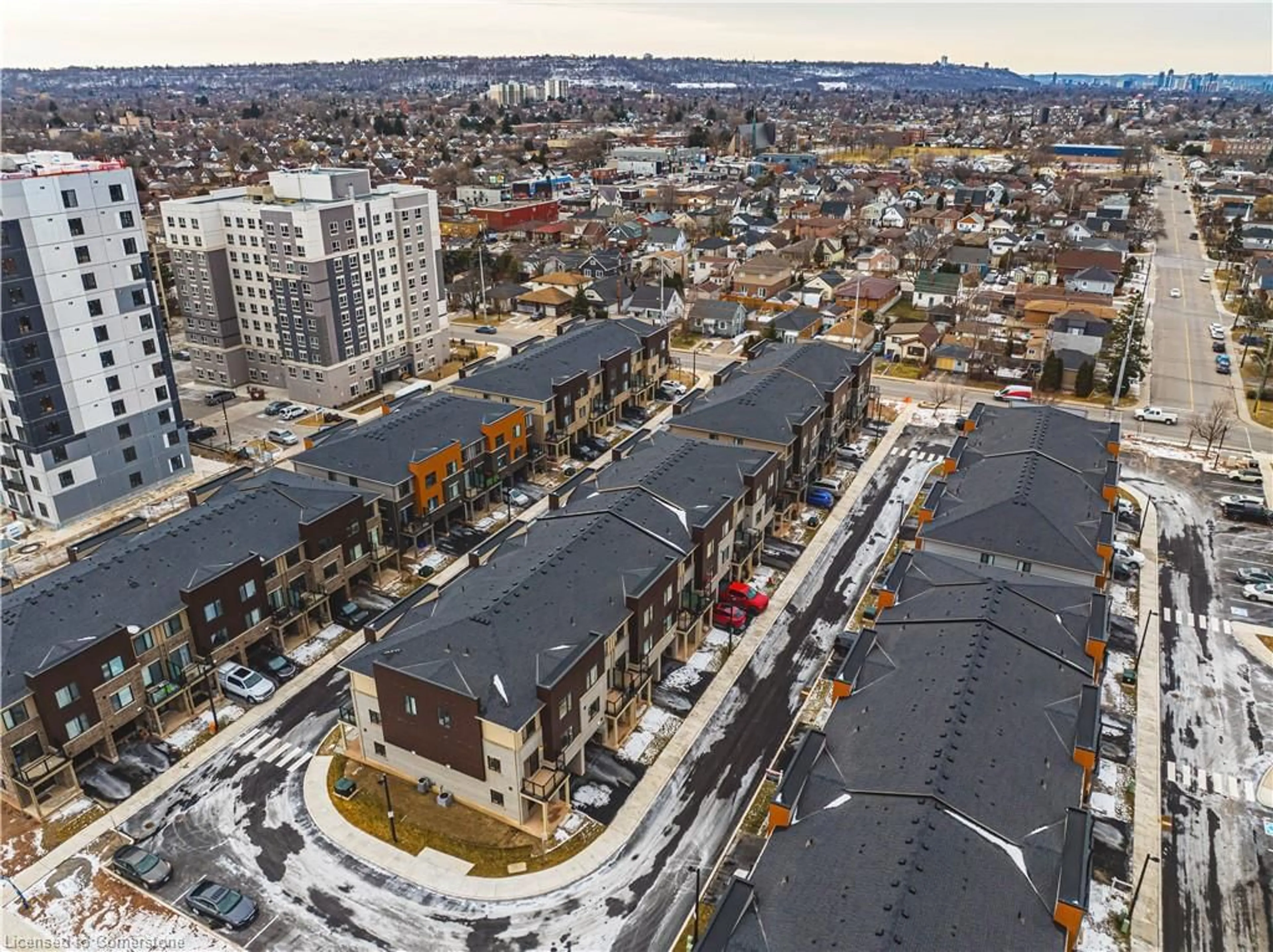 A pic from outside/outdoor area/front of a property/back of a property/a pic from drone, city buildings view from balcony for 55 Dryden Lane, Hamilton Ontario L8H 0B6