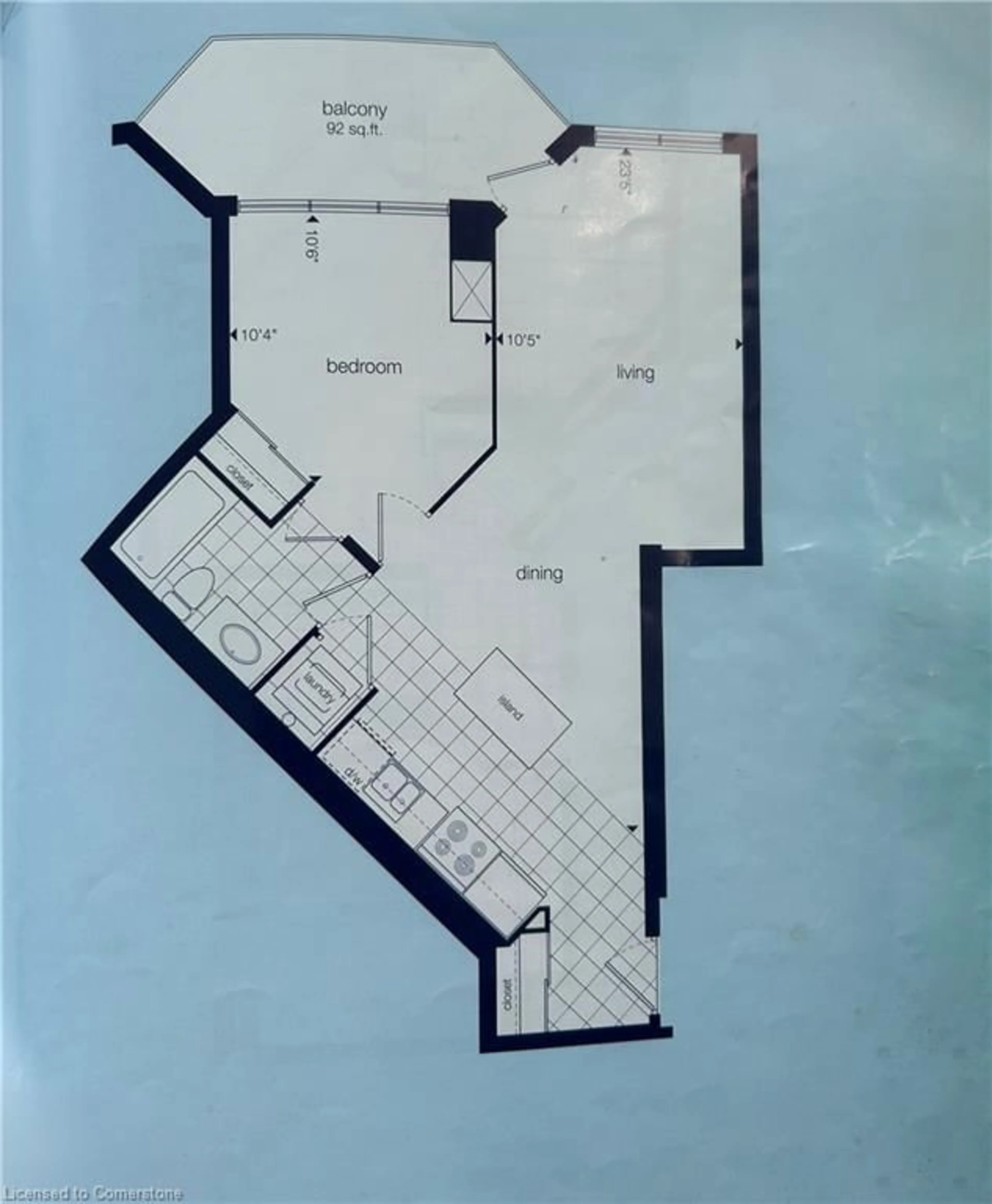 Floor plan for 340 Watson St #110, Whitby Ontario L1N 9G1