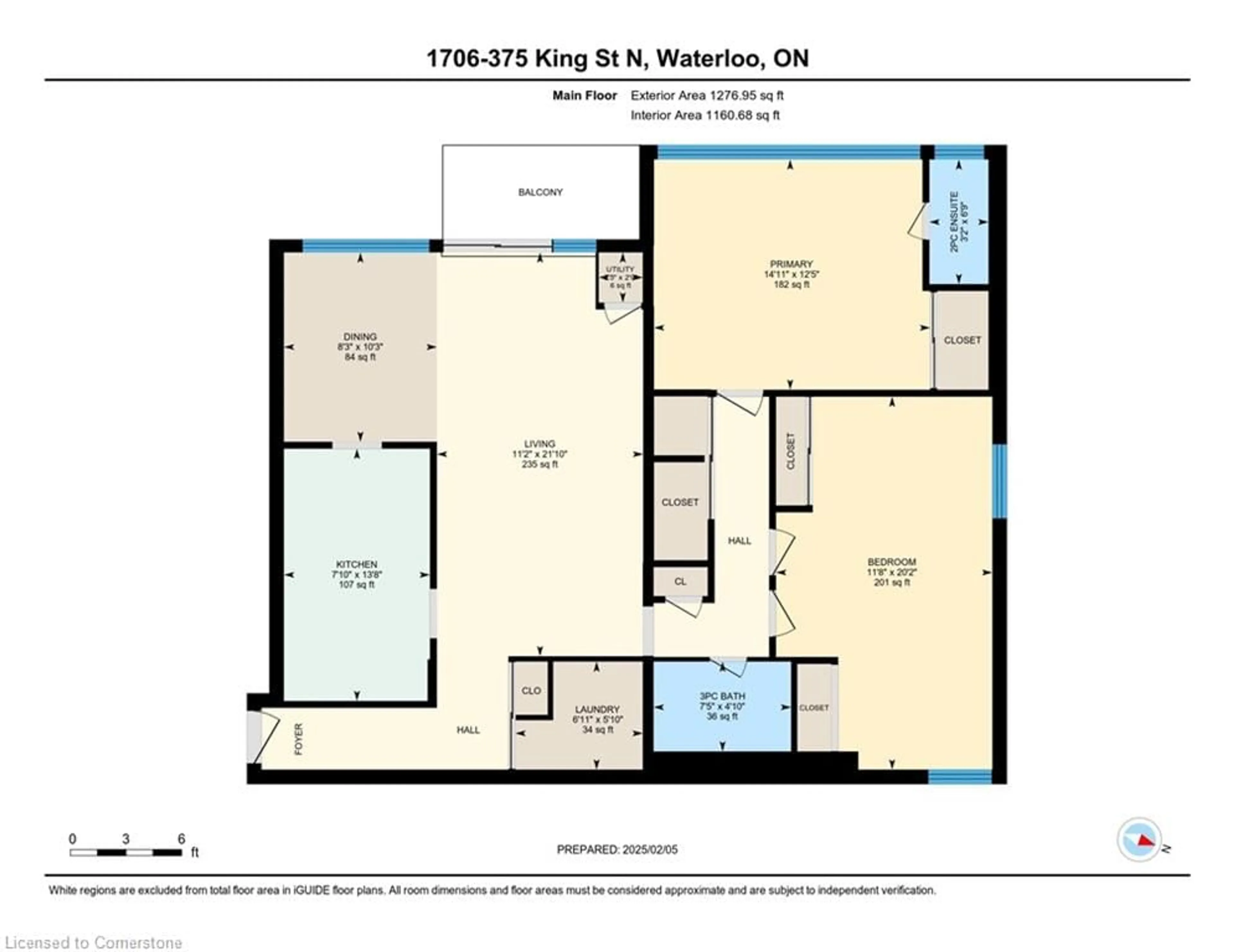 Floor plan for 375 King St #1706, Waterloo Ontario N2J 4L6