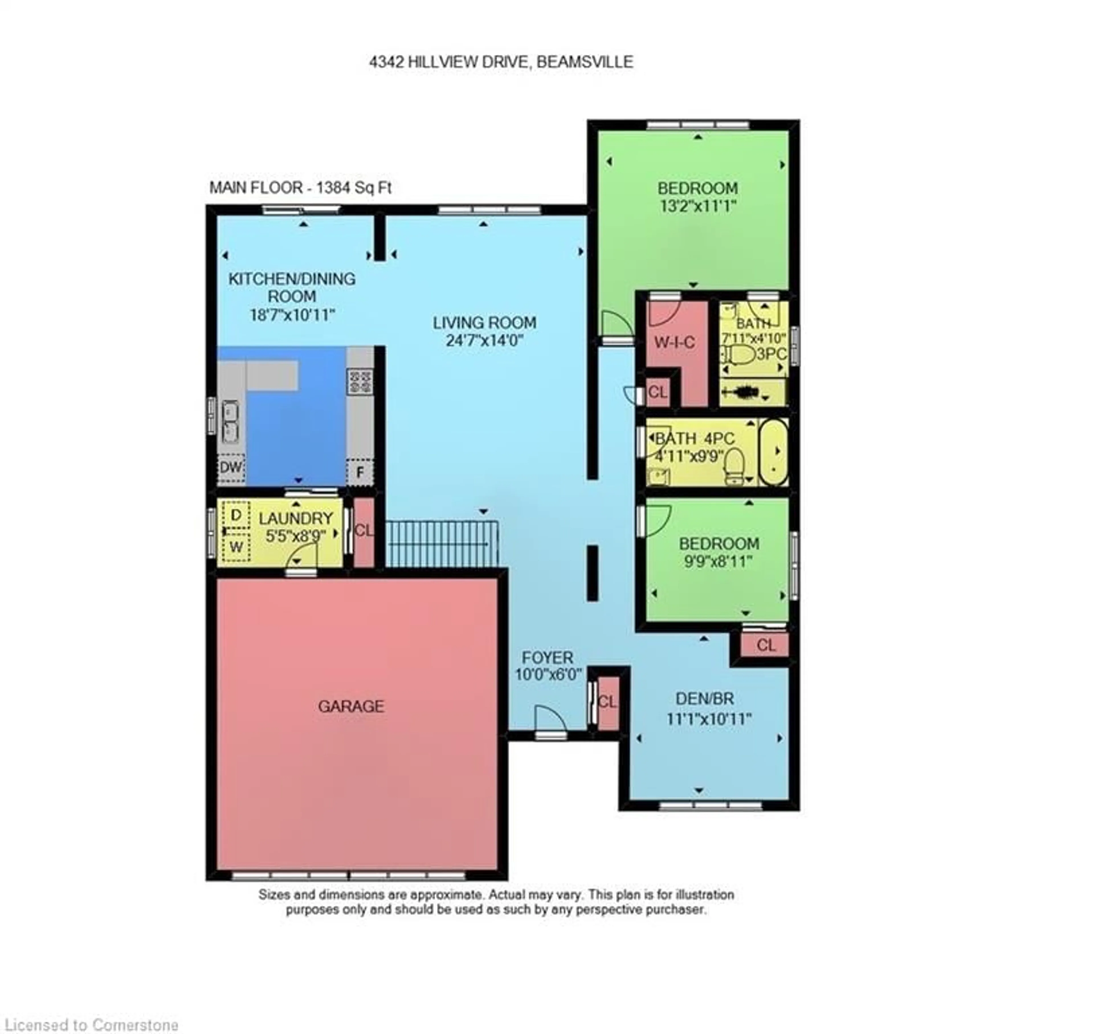 Floor plan for 4342 Hillview Dr, Beamsville Ontario L3J 0H8