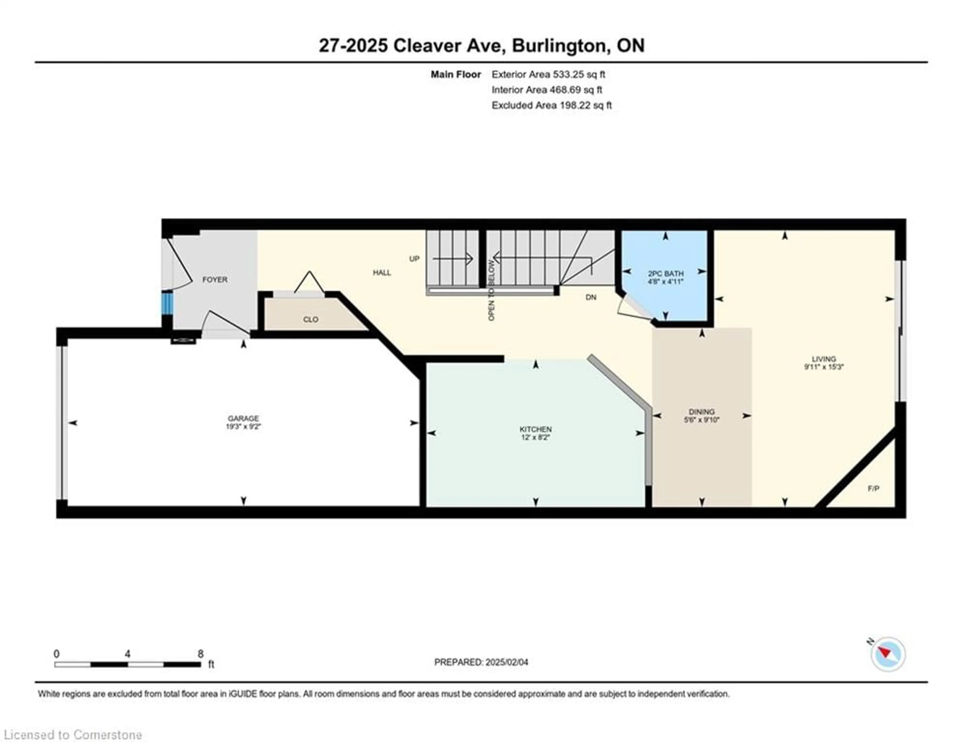 Floor plan for 2025 Cleaver Ave #27, Burlington Ontario L7M 4H8