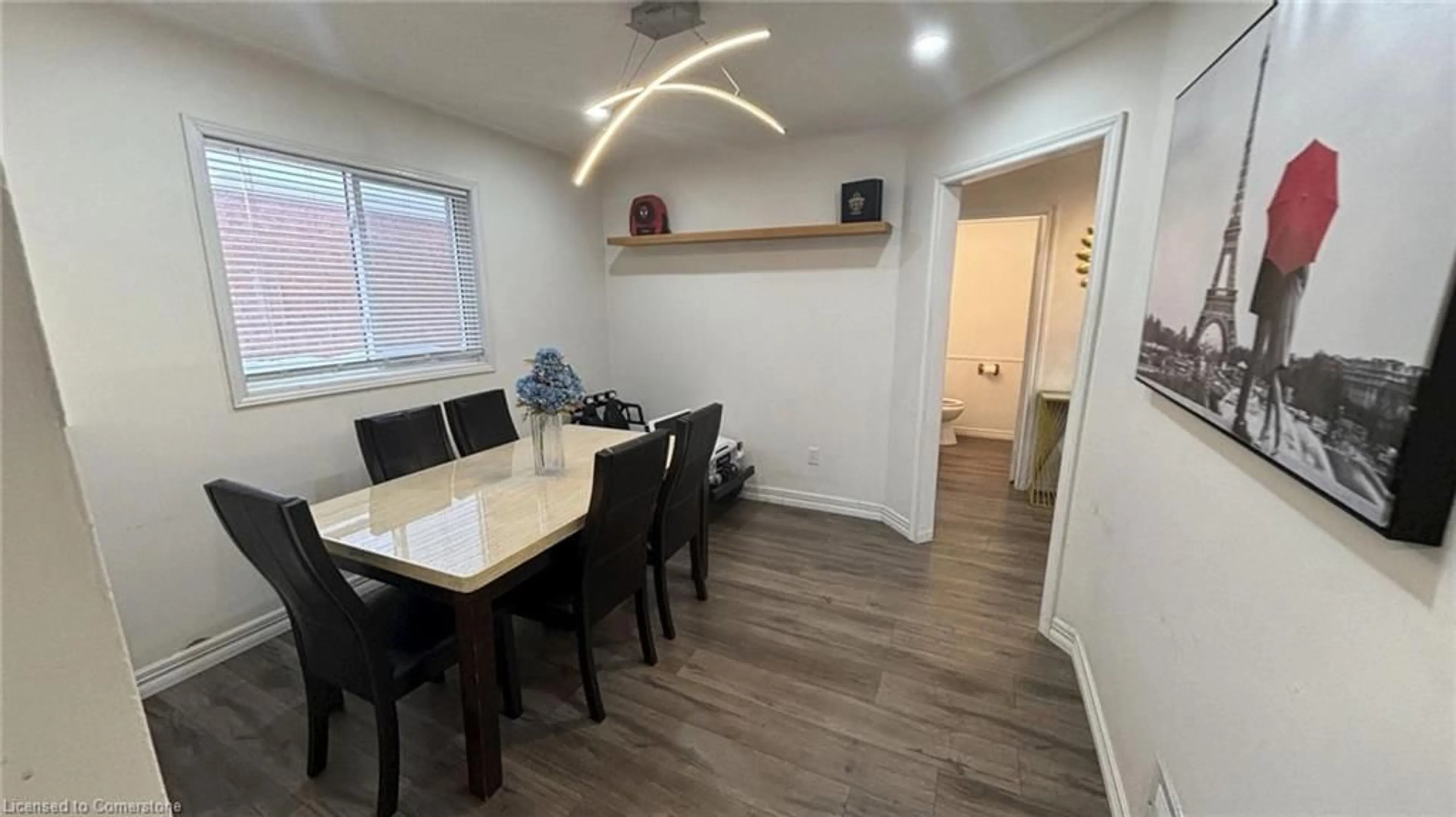 Dining room, wood/laminate floor for 55 Apple Blossom Blvd, Bowmanville Ontario L1C 4L9