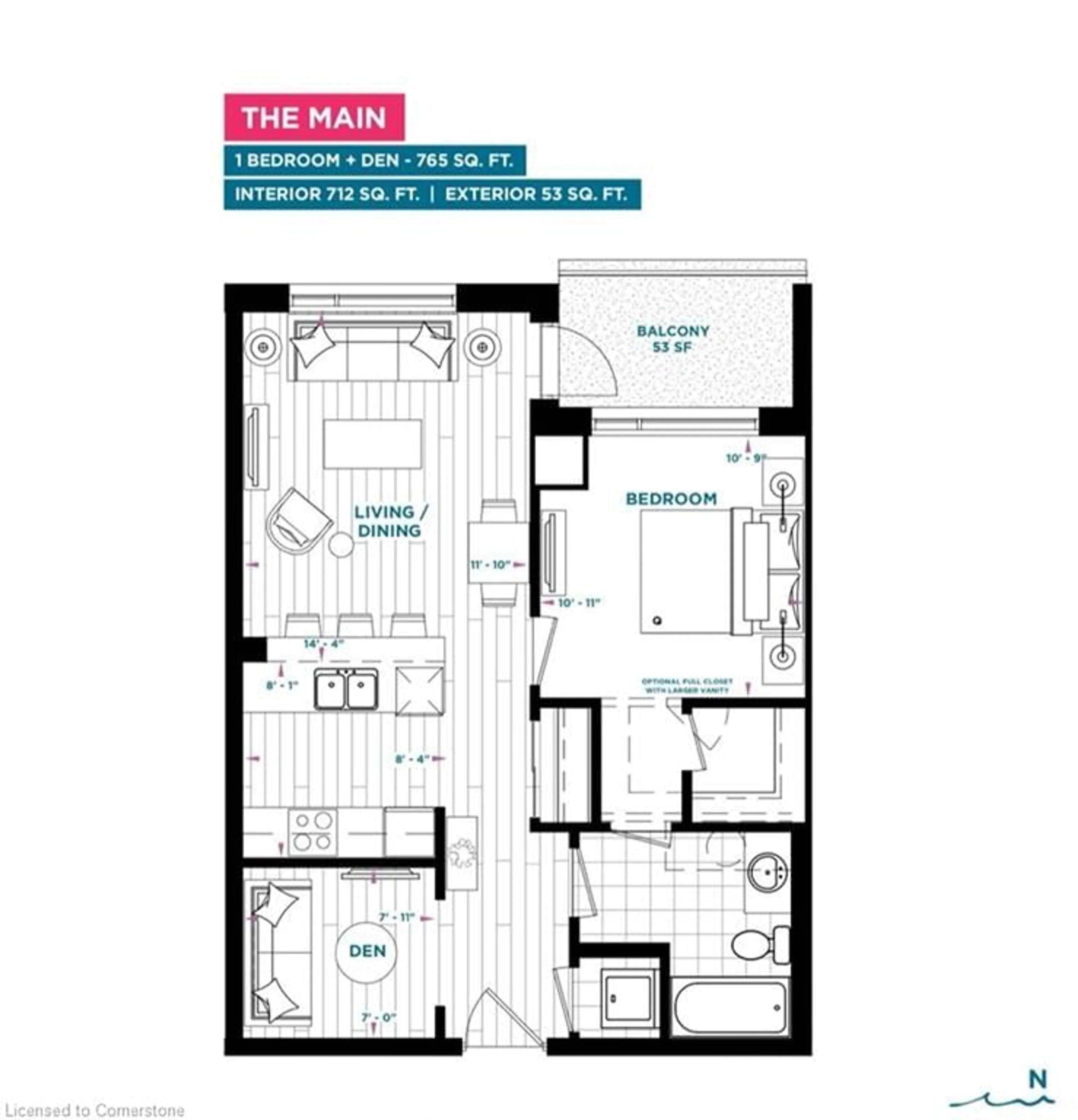 Floor plan for 600 North Service Rd #603, Stoney Creek Ontario L8E 5A7