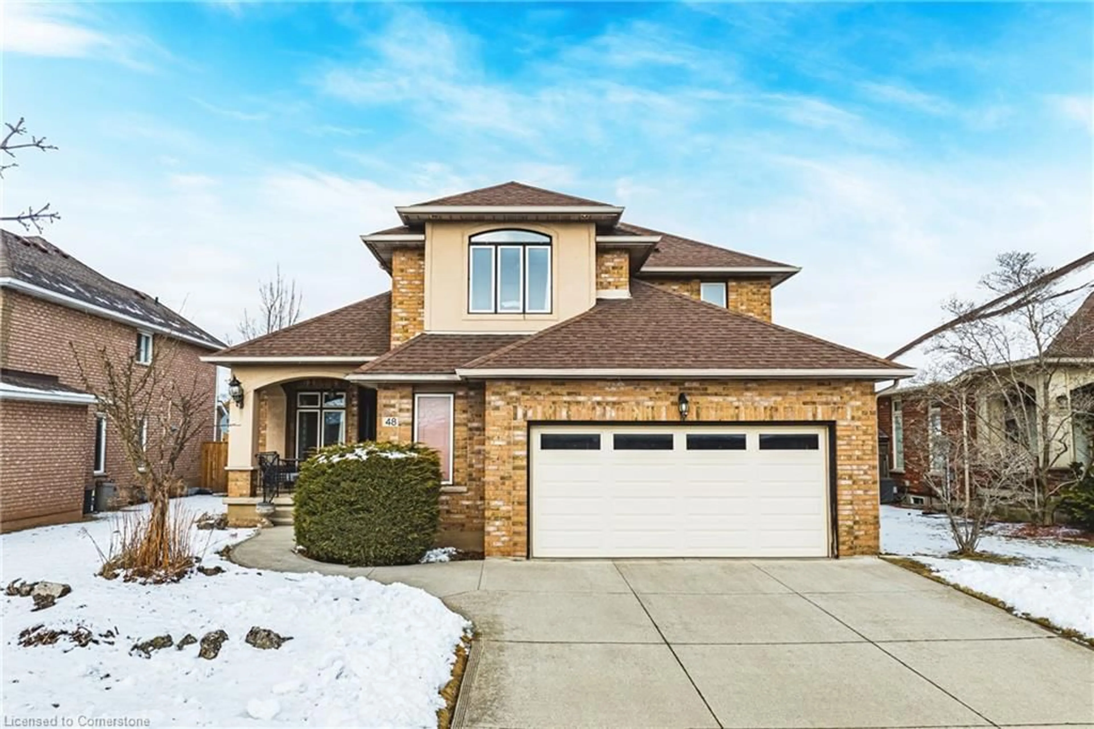 Home with brick exterior material, street for 48 Riviera Ridge, Stoney Creek Ontario L8E 5E7